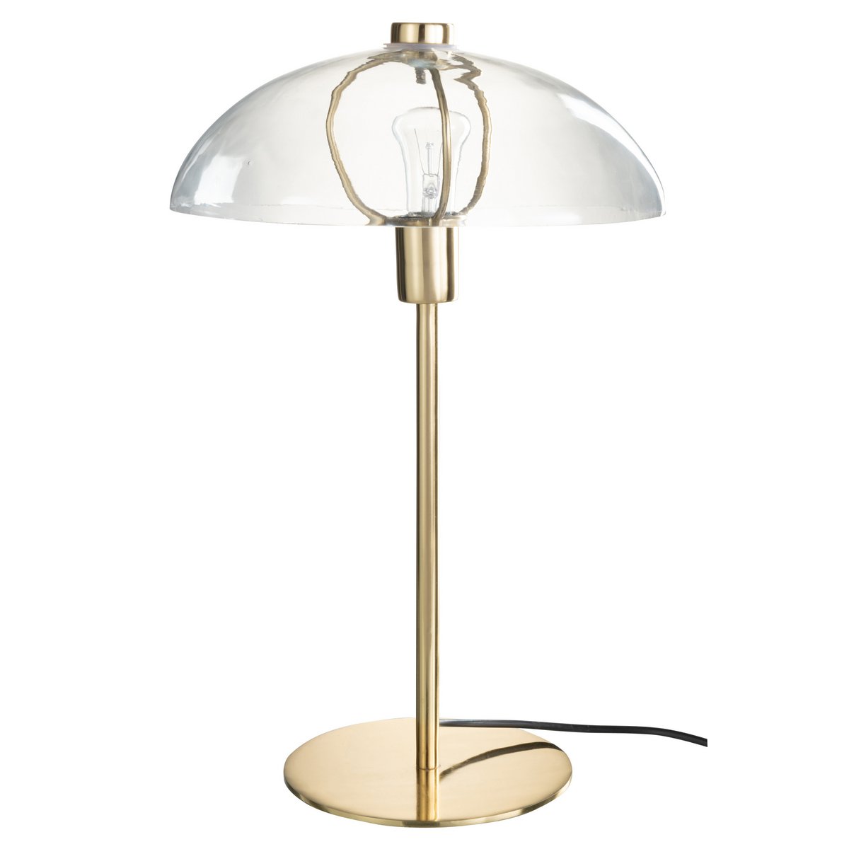 J-Line Lampe de Table Jeff Métal/Verre Transparent/Or