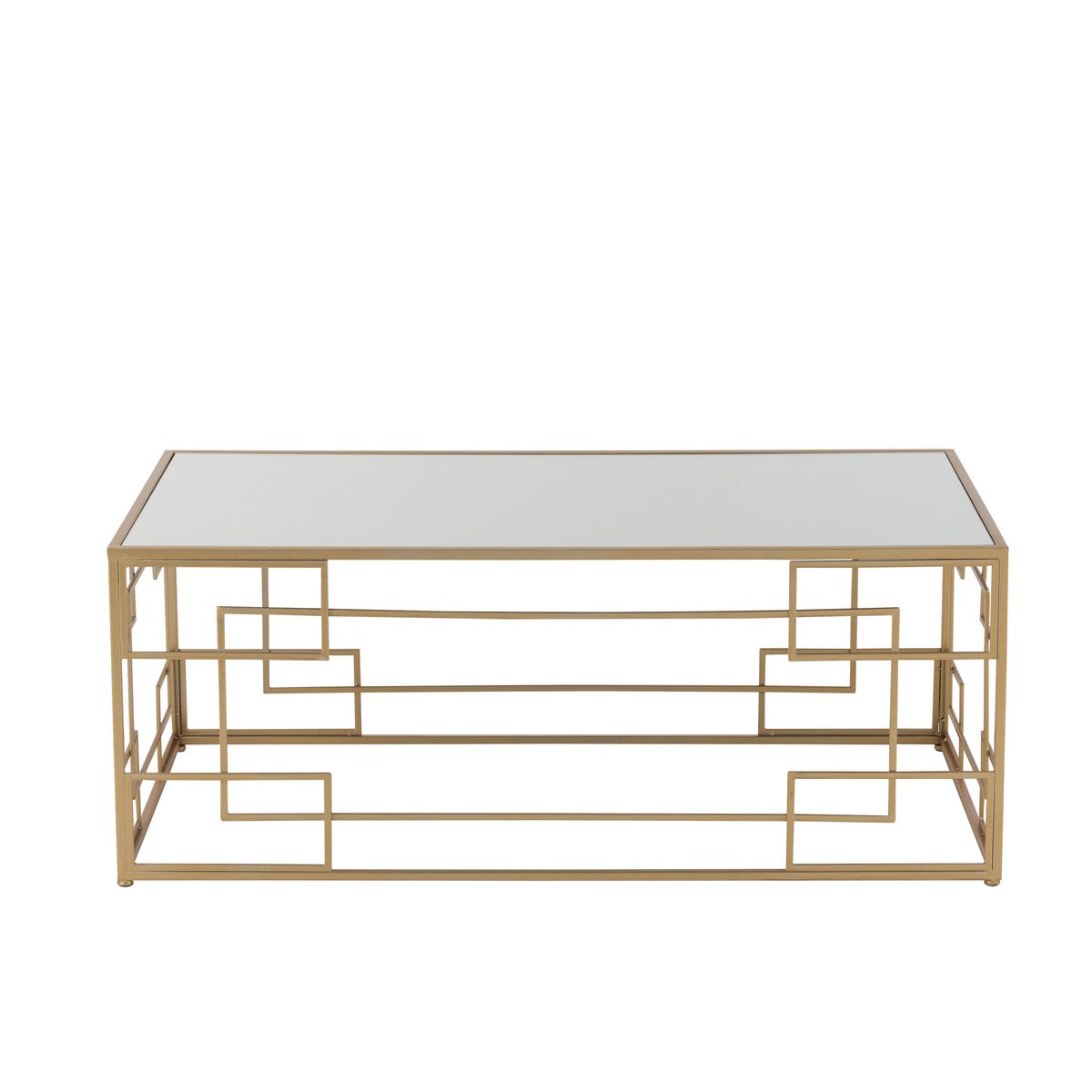 Table basse J-Line Lines - métal/verre - or