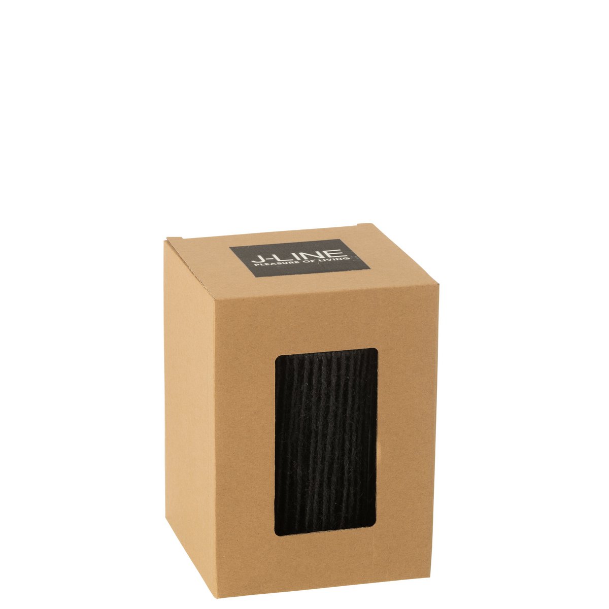 J-Line Lampe LED Cylindre Métal/Coton Noir Petit