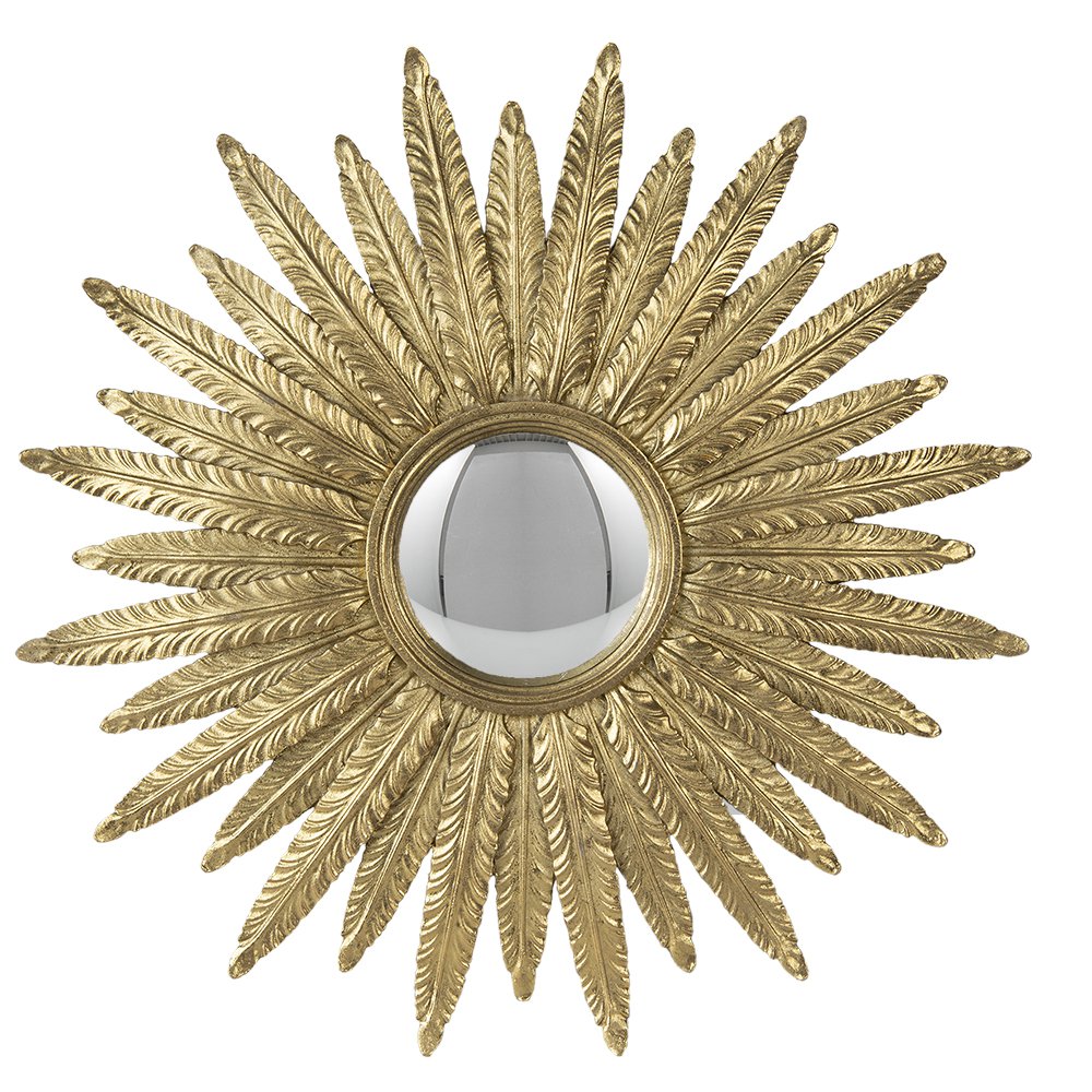 Miroir Or, Polyrésine et Verre Ø 38x2 cm