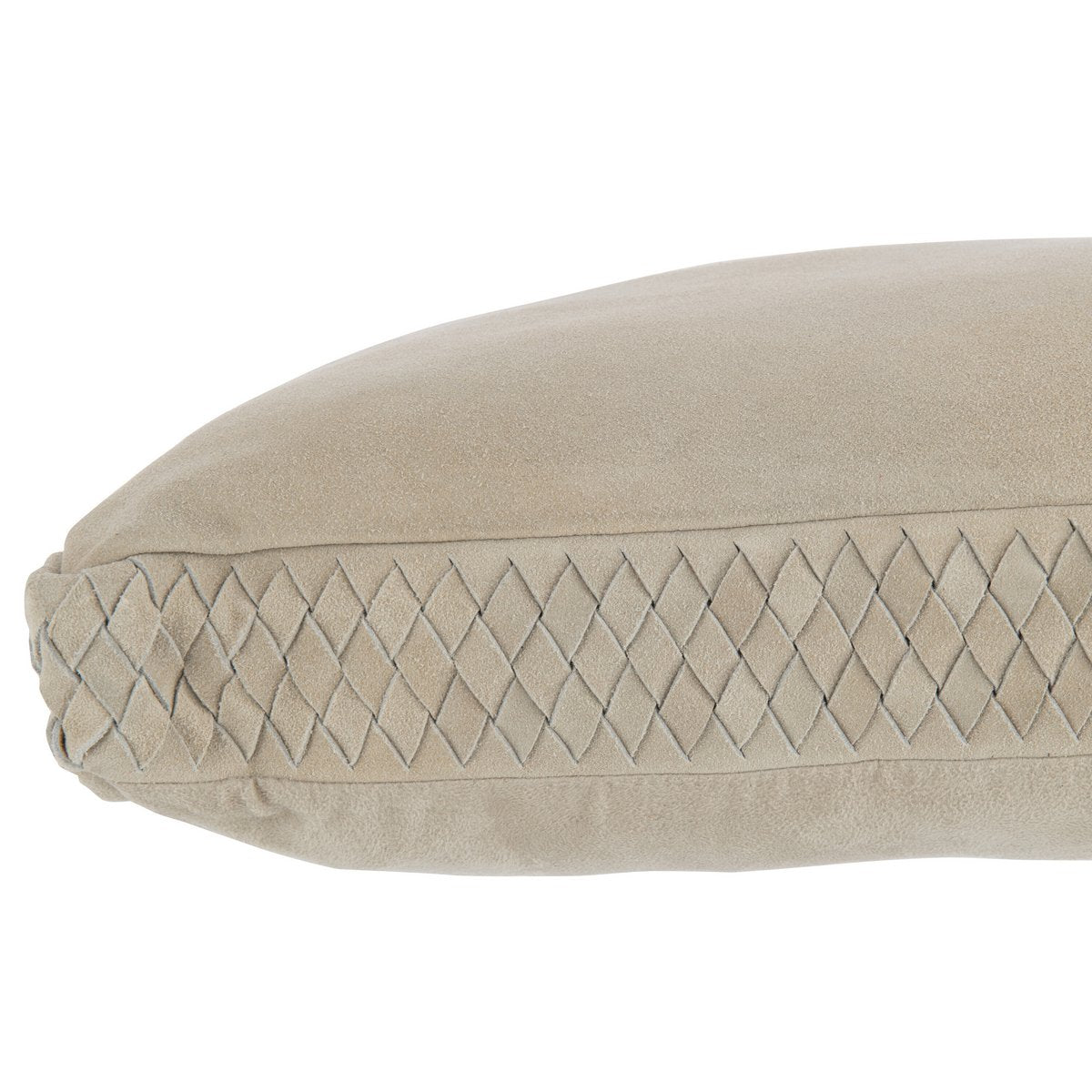 Coussin J-Line Tissé - cuir - gris - accessoires pour la maison