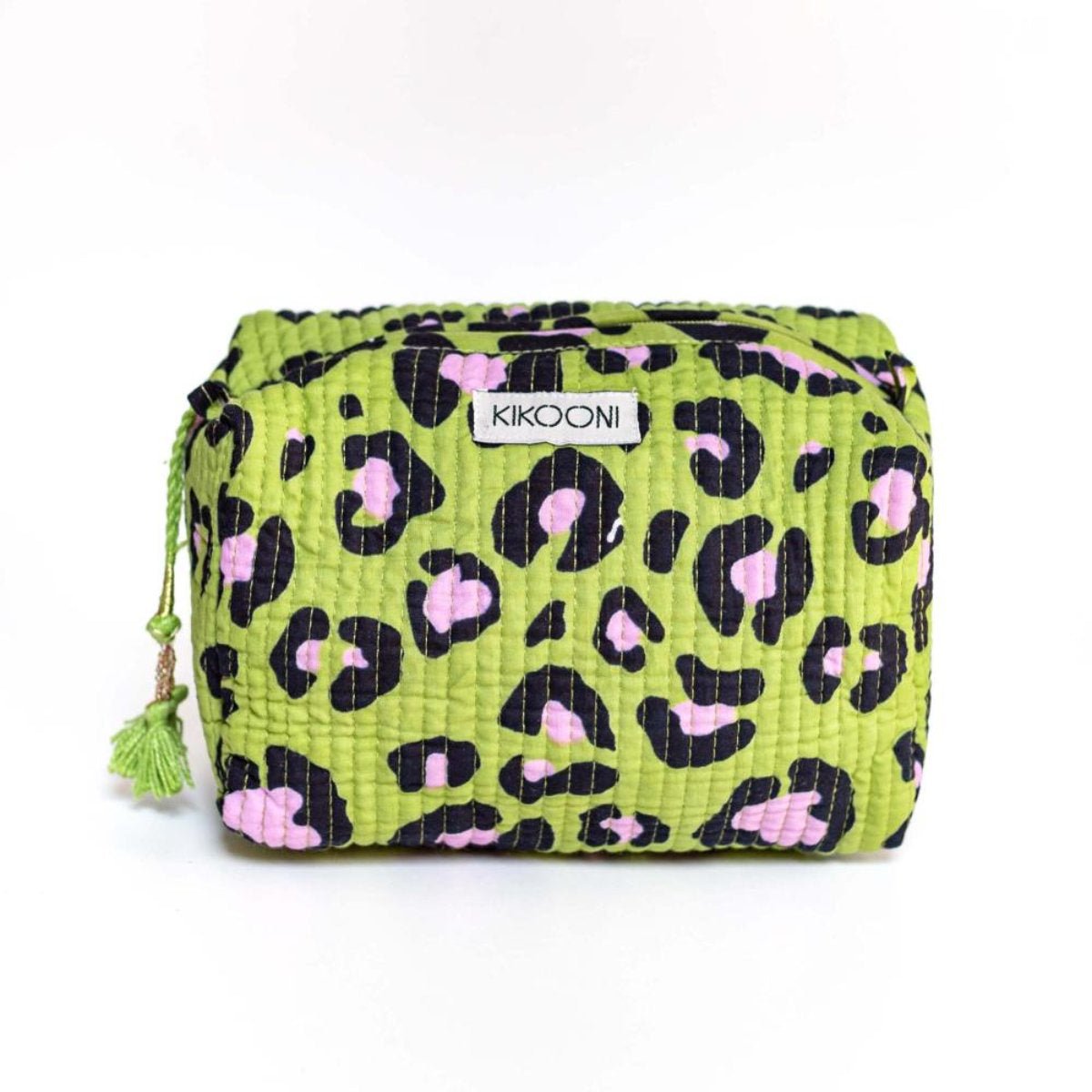 petite trousse cosmétique faite main "oh leo vert cosmique"