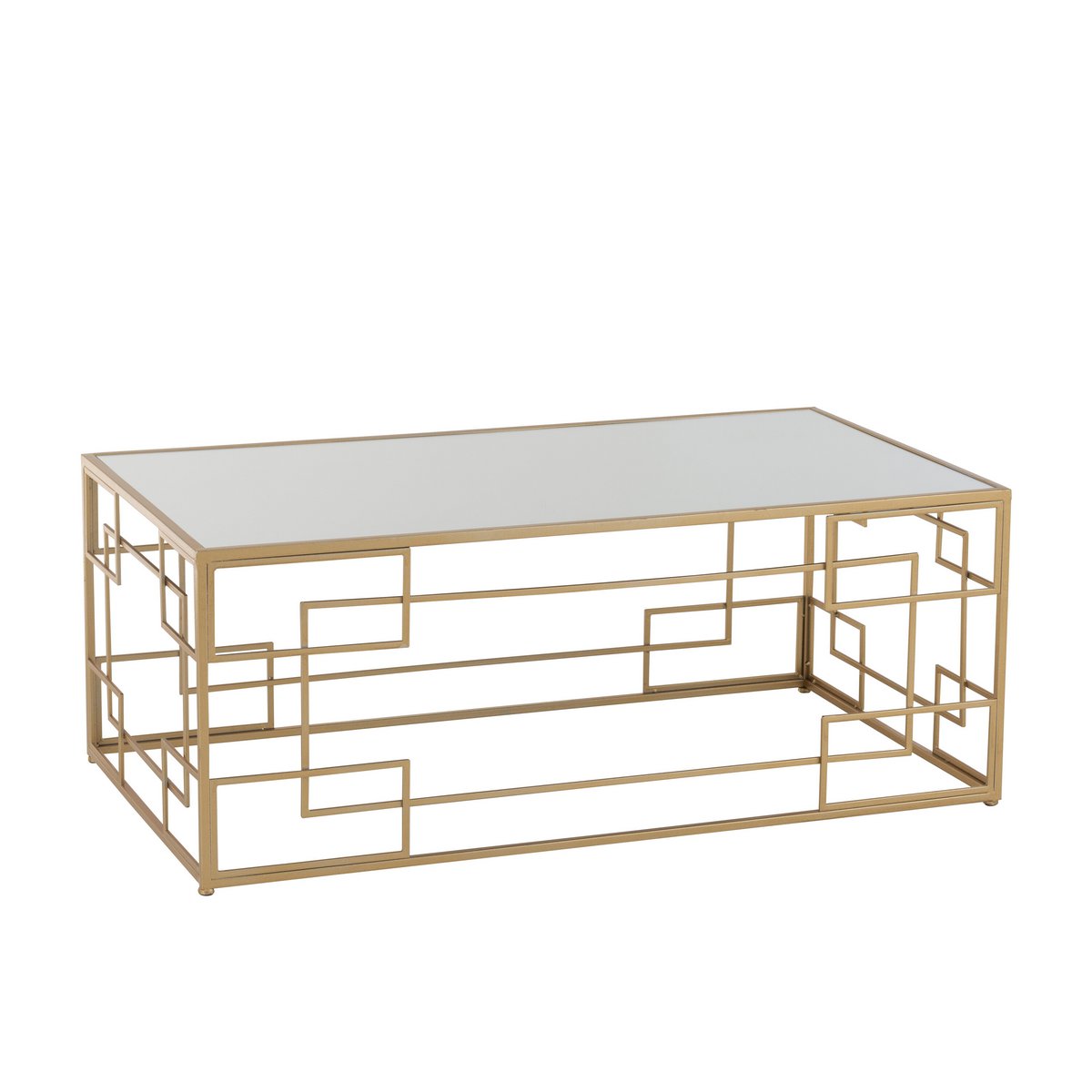 Table basse J-Line Lines - métal/verre - or