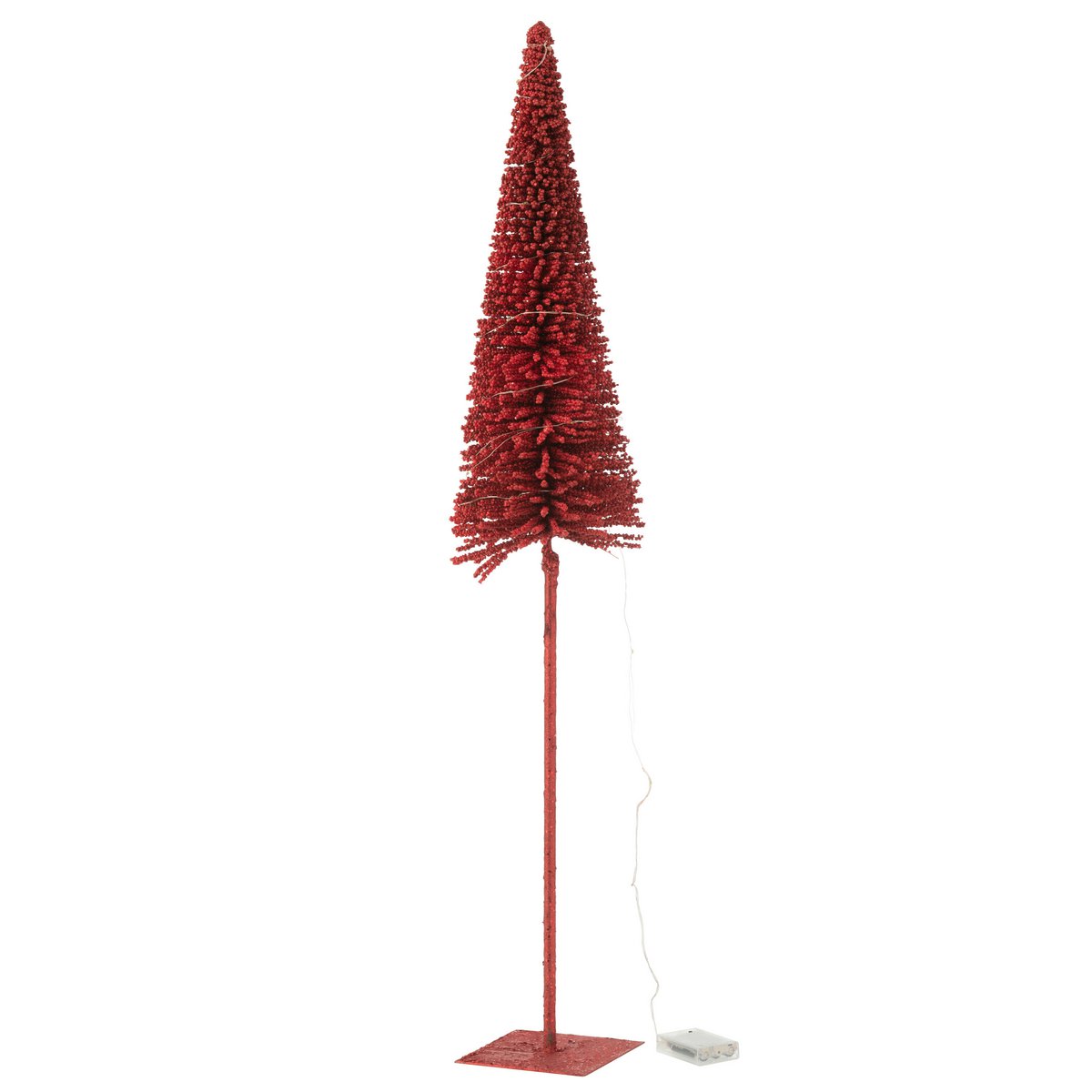 Sapin de Noël J-Line - plastique - rouge - lumières LED - grand