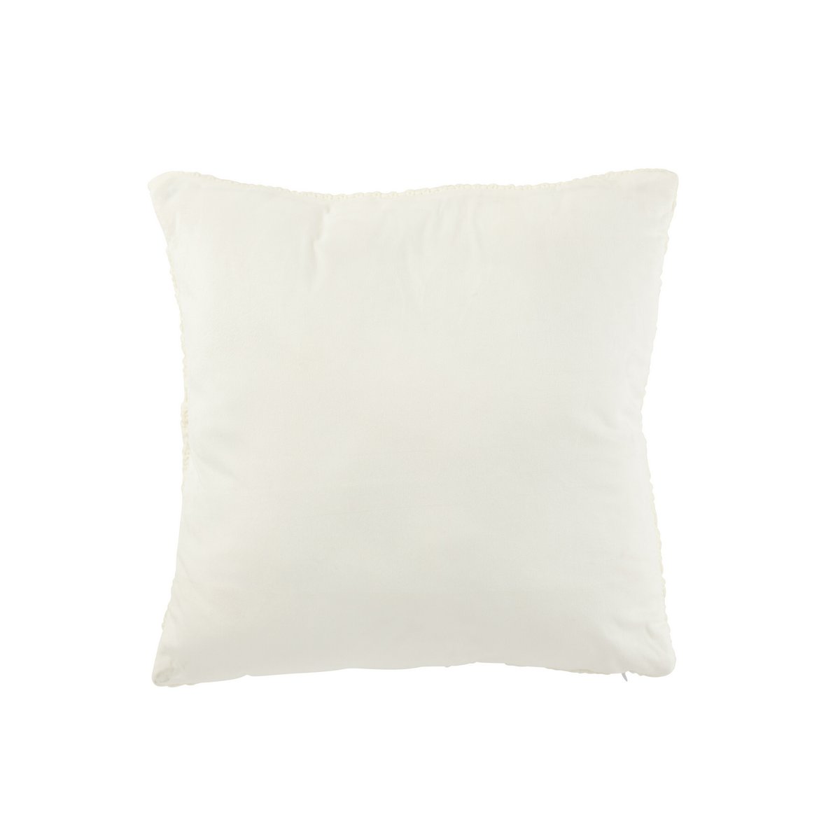 Coussin J-Line Knit Relax - polyester/acrylique - blanc/rouge