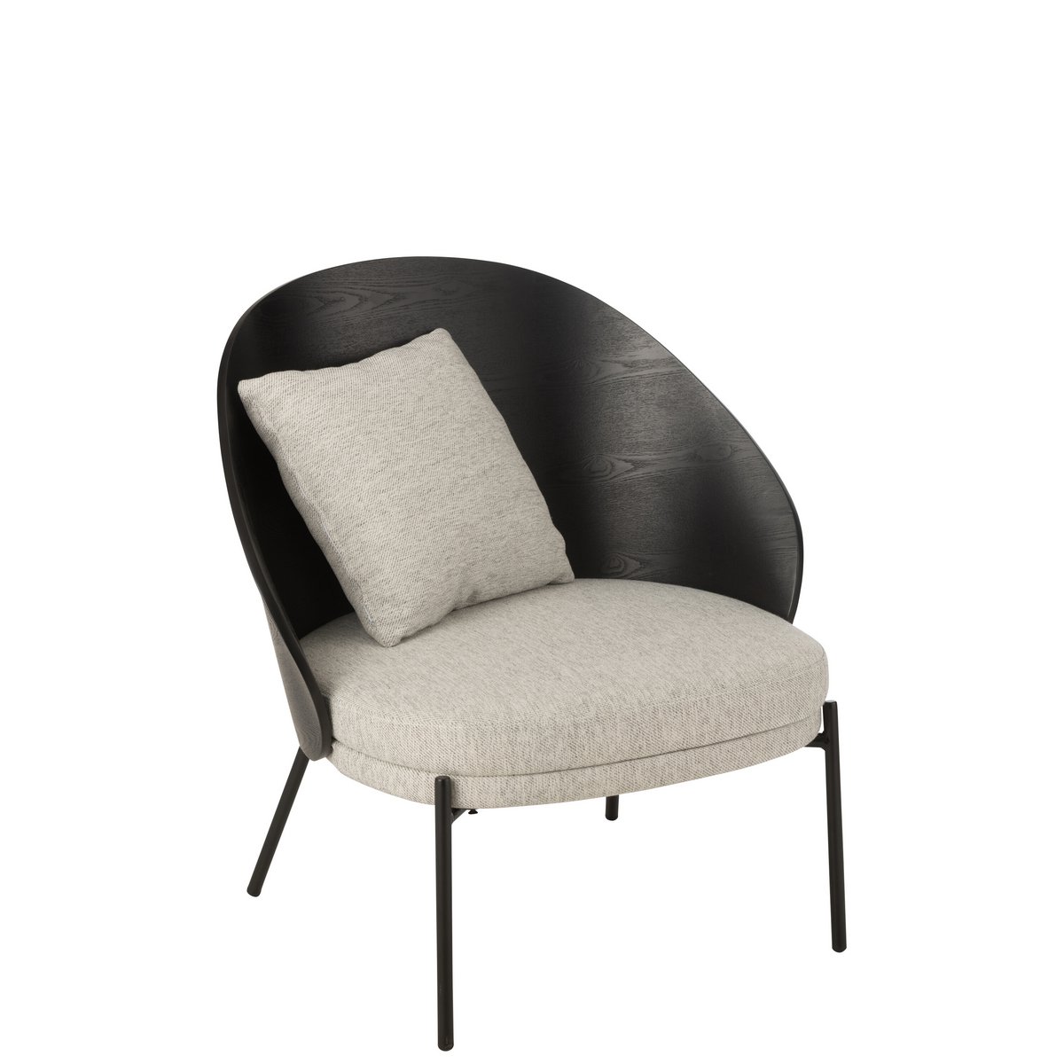 J-Line Lounge Chair Lone Wood/Métal Noir/Gris