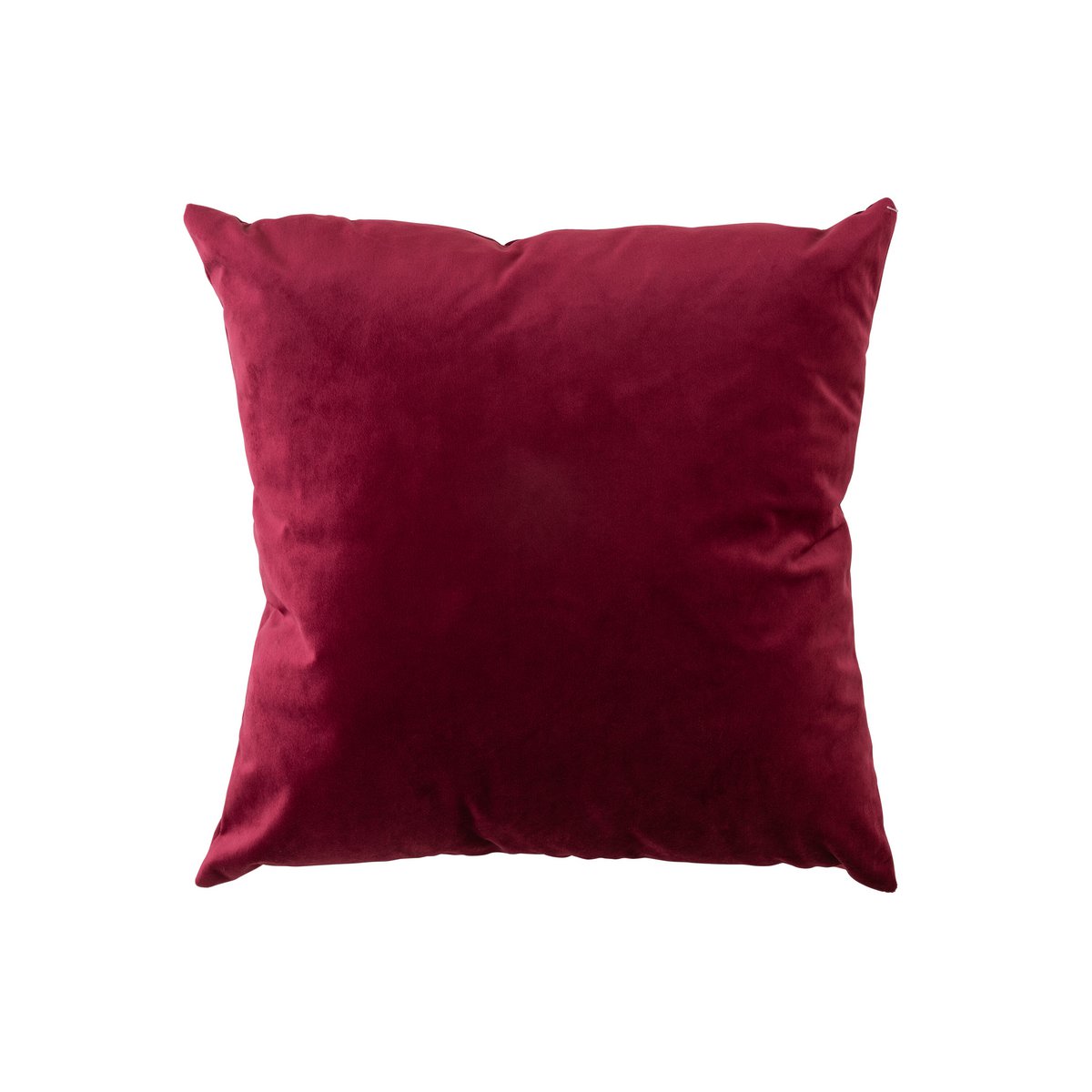 Coussin J-Line carré - velours - rouge/bordeaux