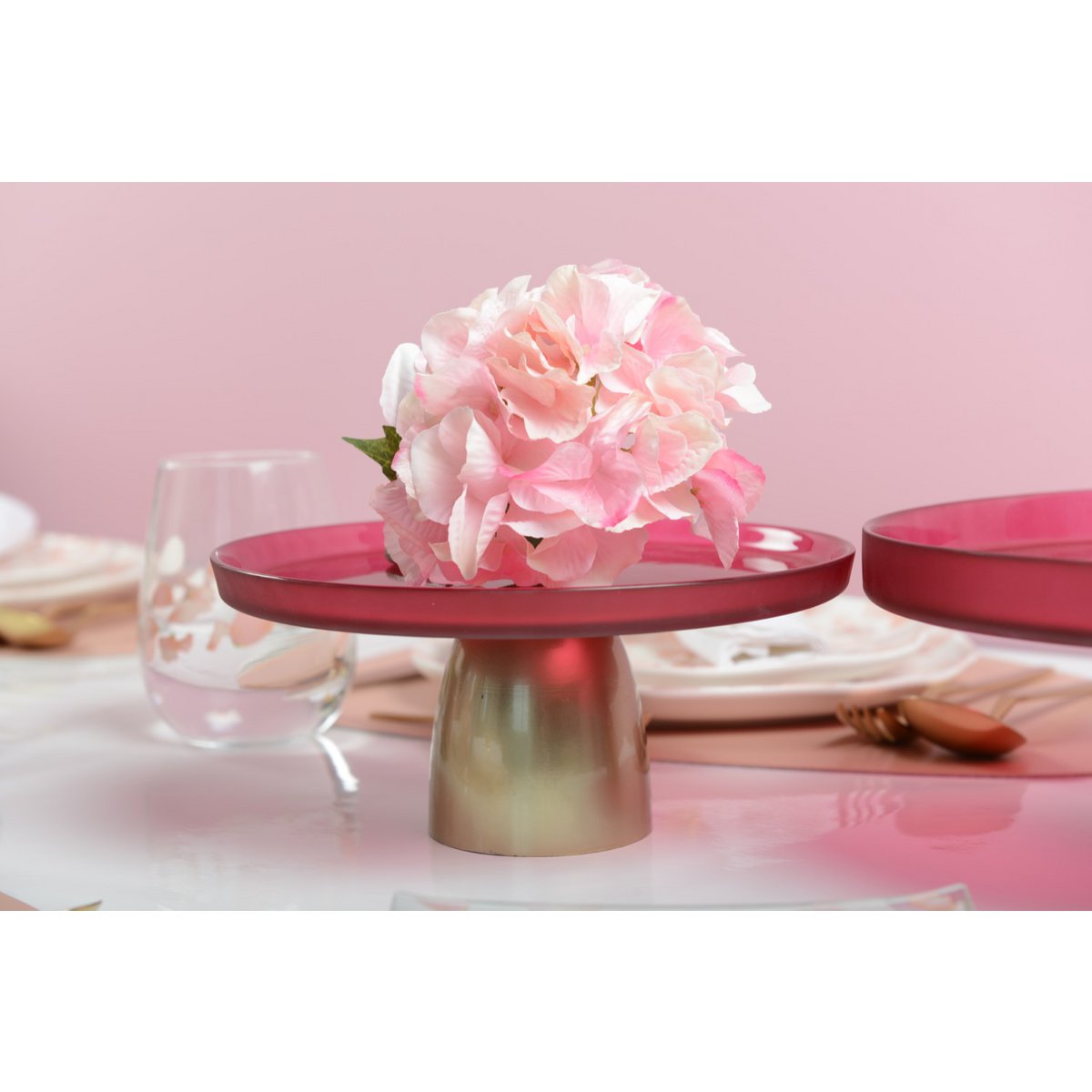 PLATEAU FRAMBOISE SUR PIED DORE 21CM