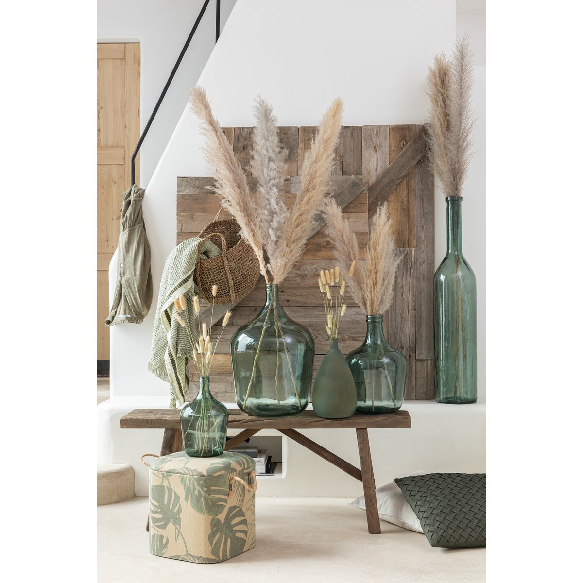 J-Line Vase Cancun Verre Vert Grand