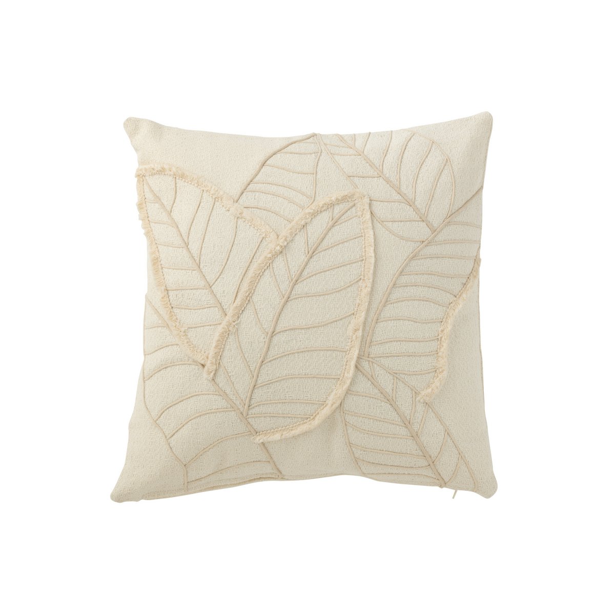Coussin J-Line Feuille - textile - blanc