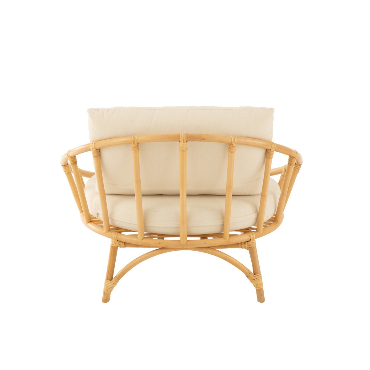 Chaise J-Line + coussin - jute/textile - naturel/blanc