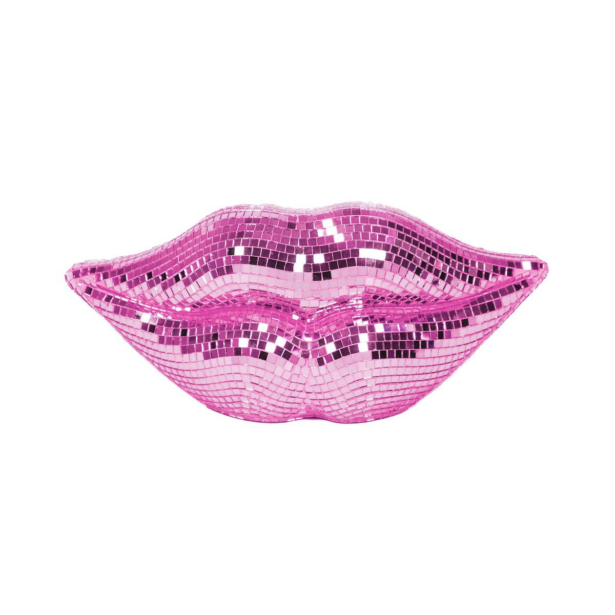 Ornement - Disco -lips - Glass - Pink - 29x10x13,5cm