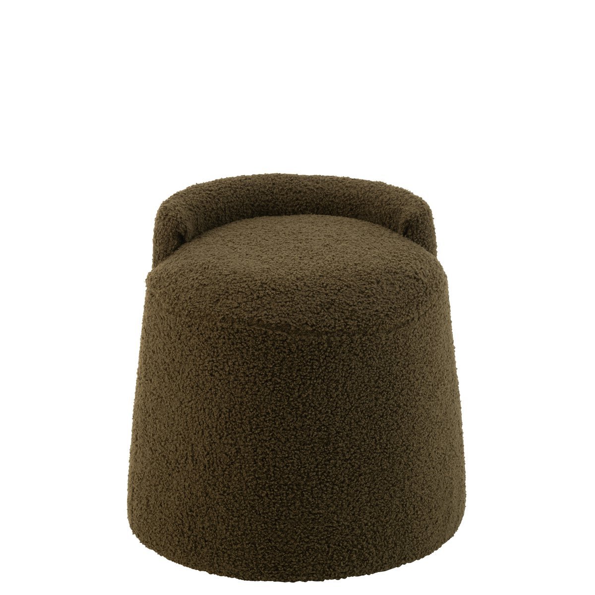 J-line poef Teddy Round + RugleUing Bouclé Green