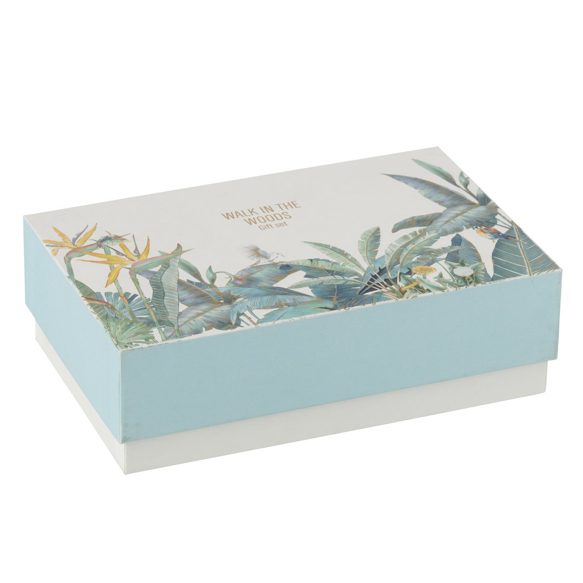 J-Line Coffret Bougie Parfumée + Huile Parfumée Walk In The Woods Bleu