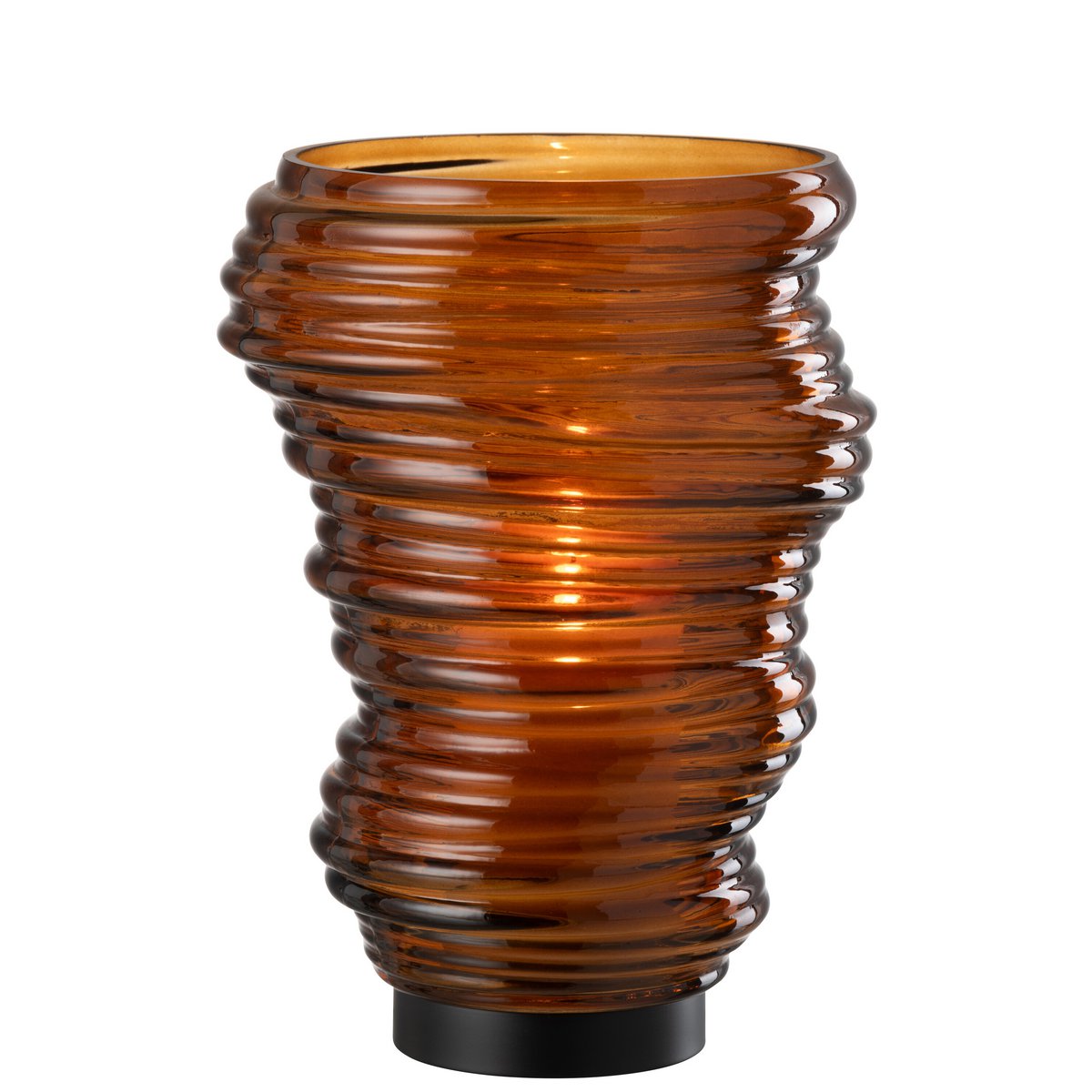 J-Line Vase Tornado Verre Marron Grand