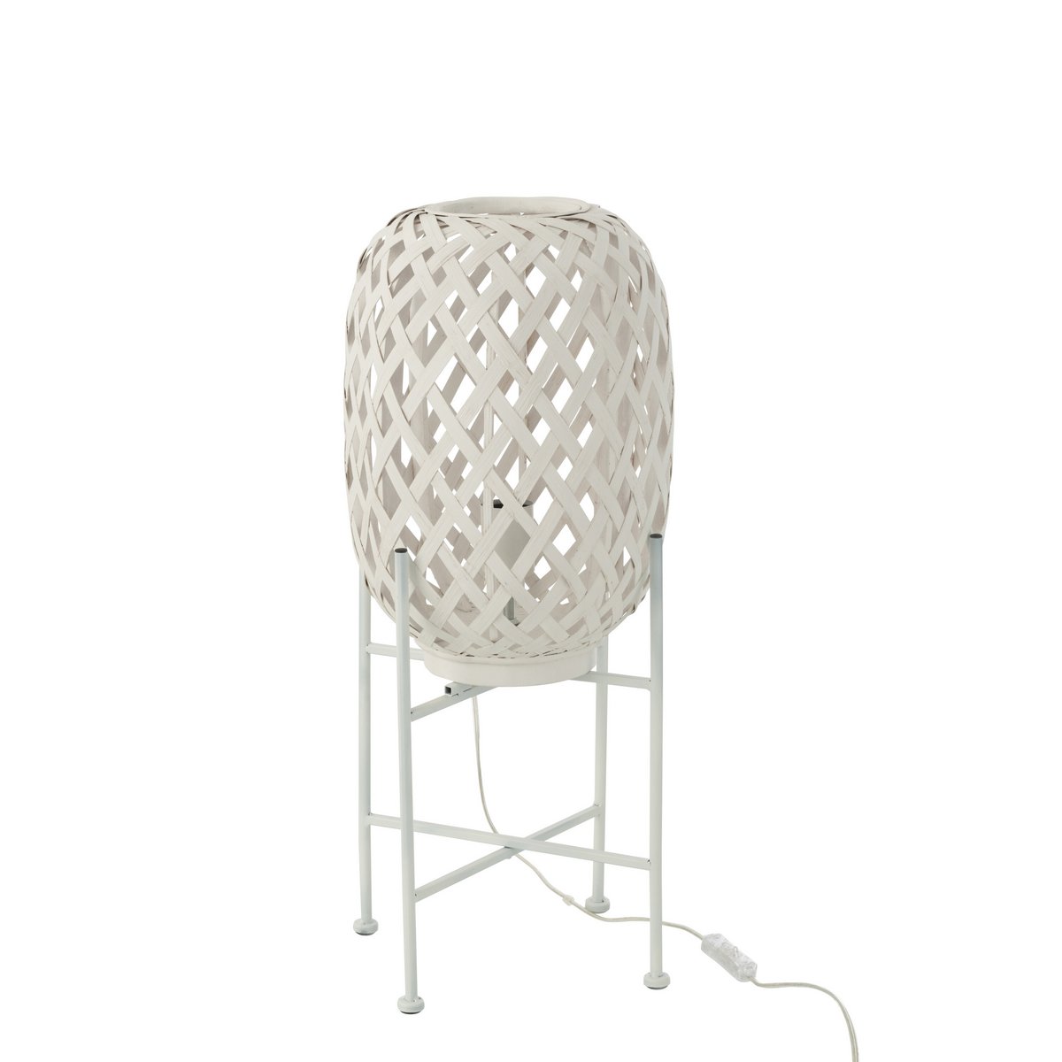 Lampe sur pied J-Line - bambou - blanc