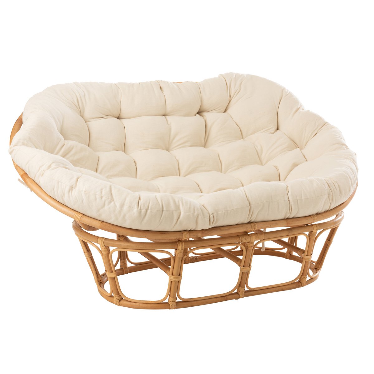 Canapé en rotin J-Line - avec coussin - jute/textile - naturel