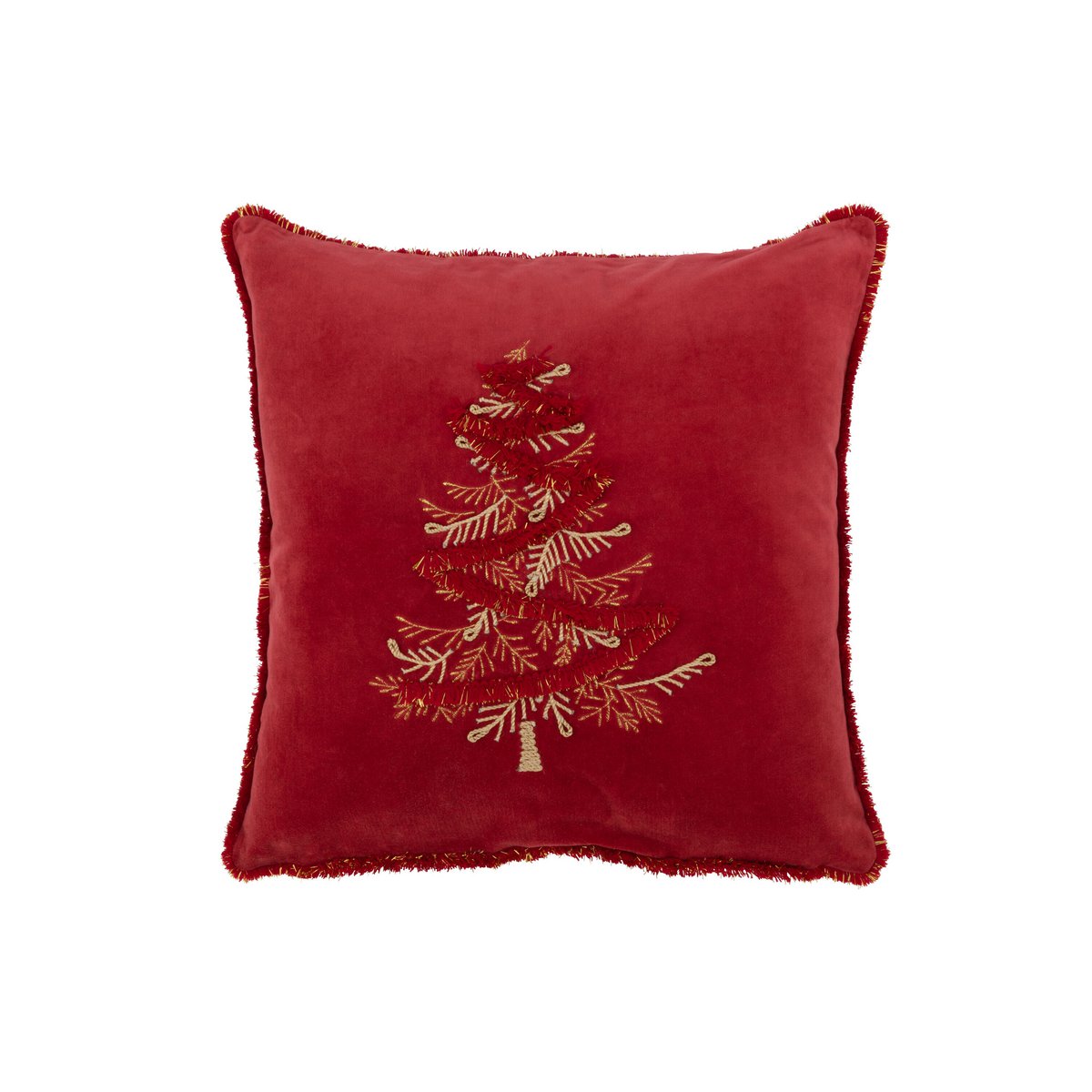 Coussin J-Line Arbre - textile - rouge/or