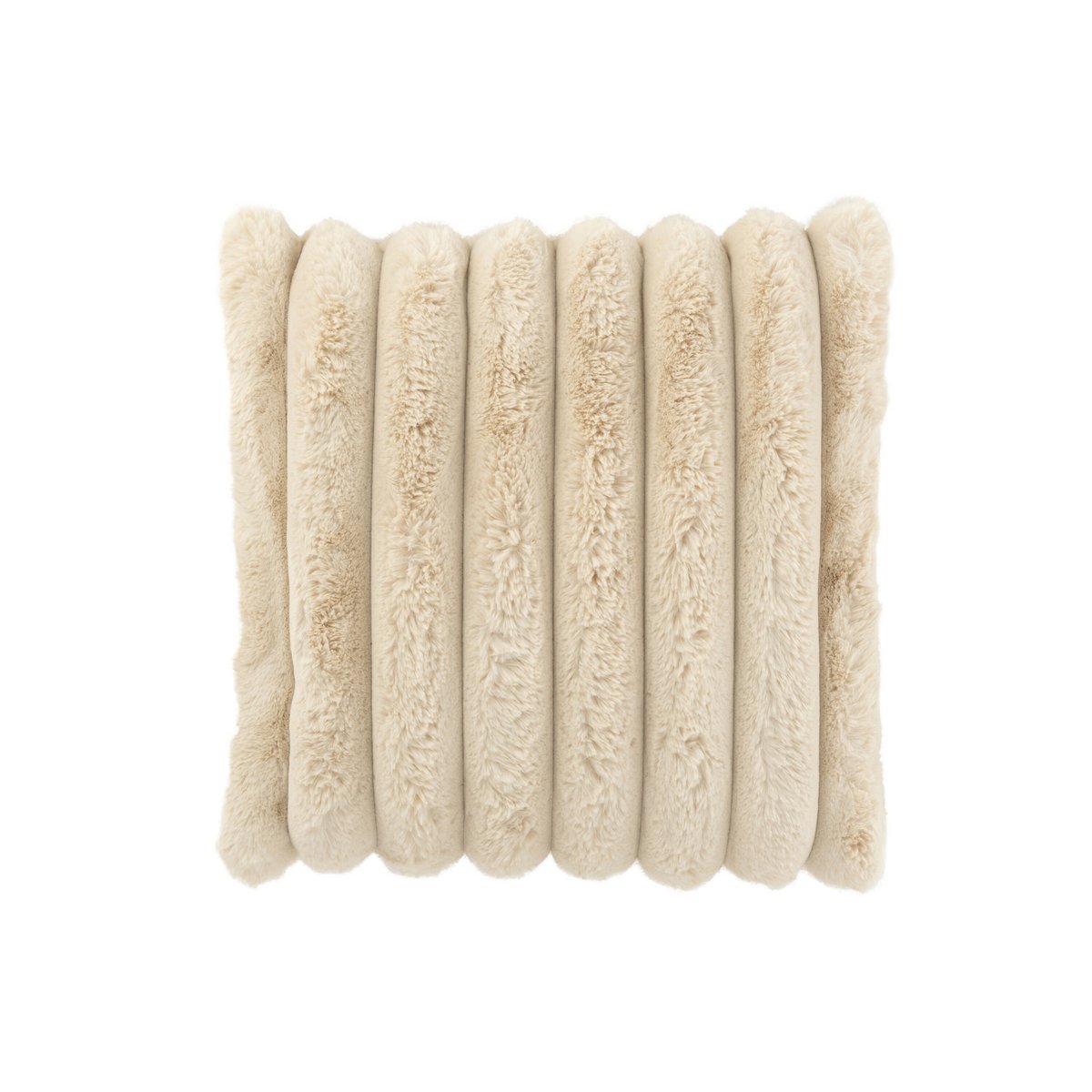 J-Line Coussin Large Velours Côtelé Polyester Beige