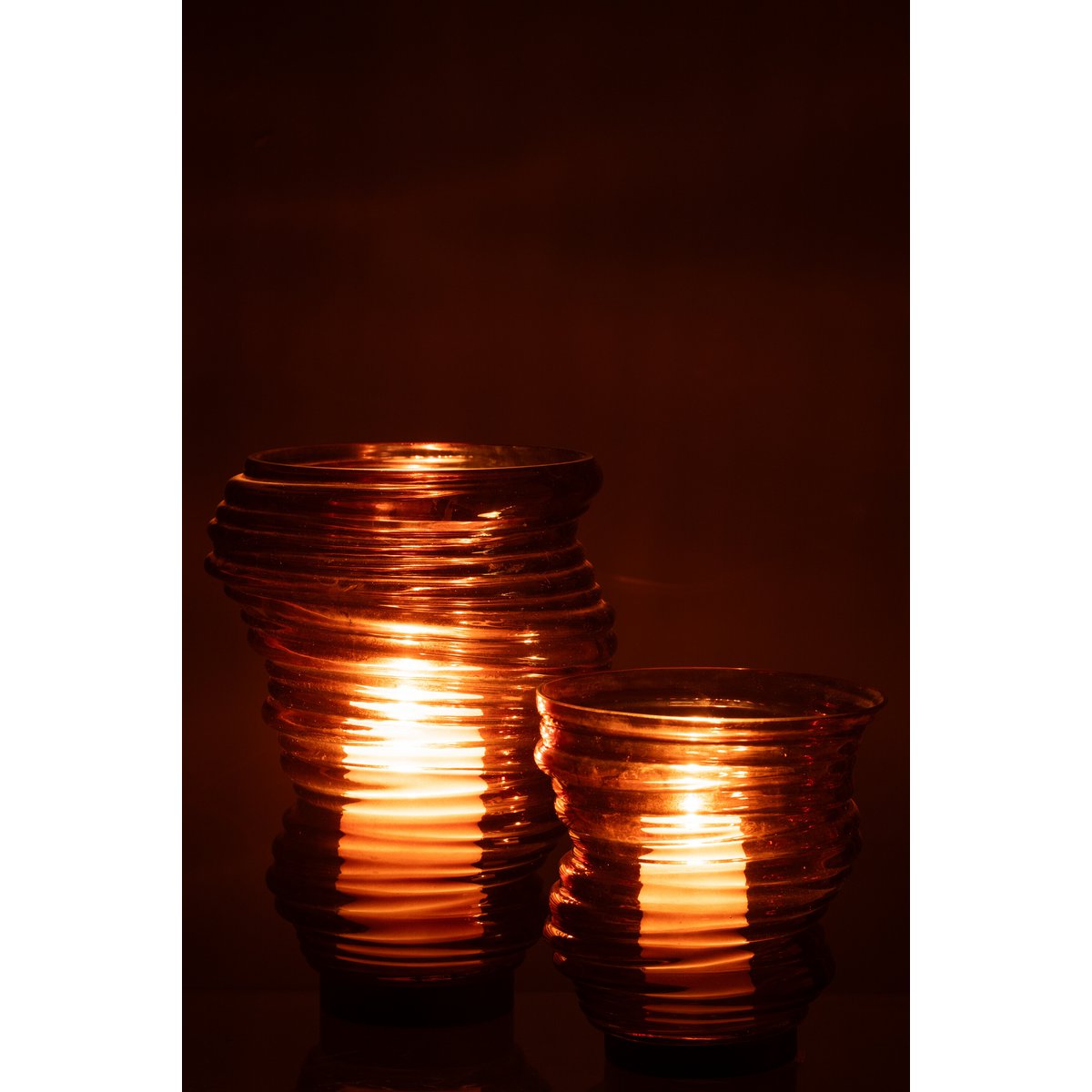 J-Line Vase Tornado Verre Marron Grand