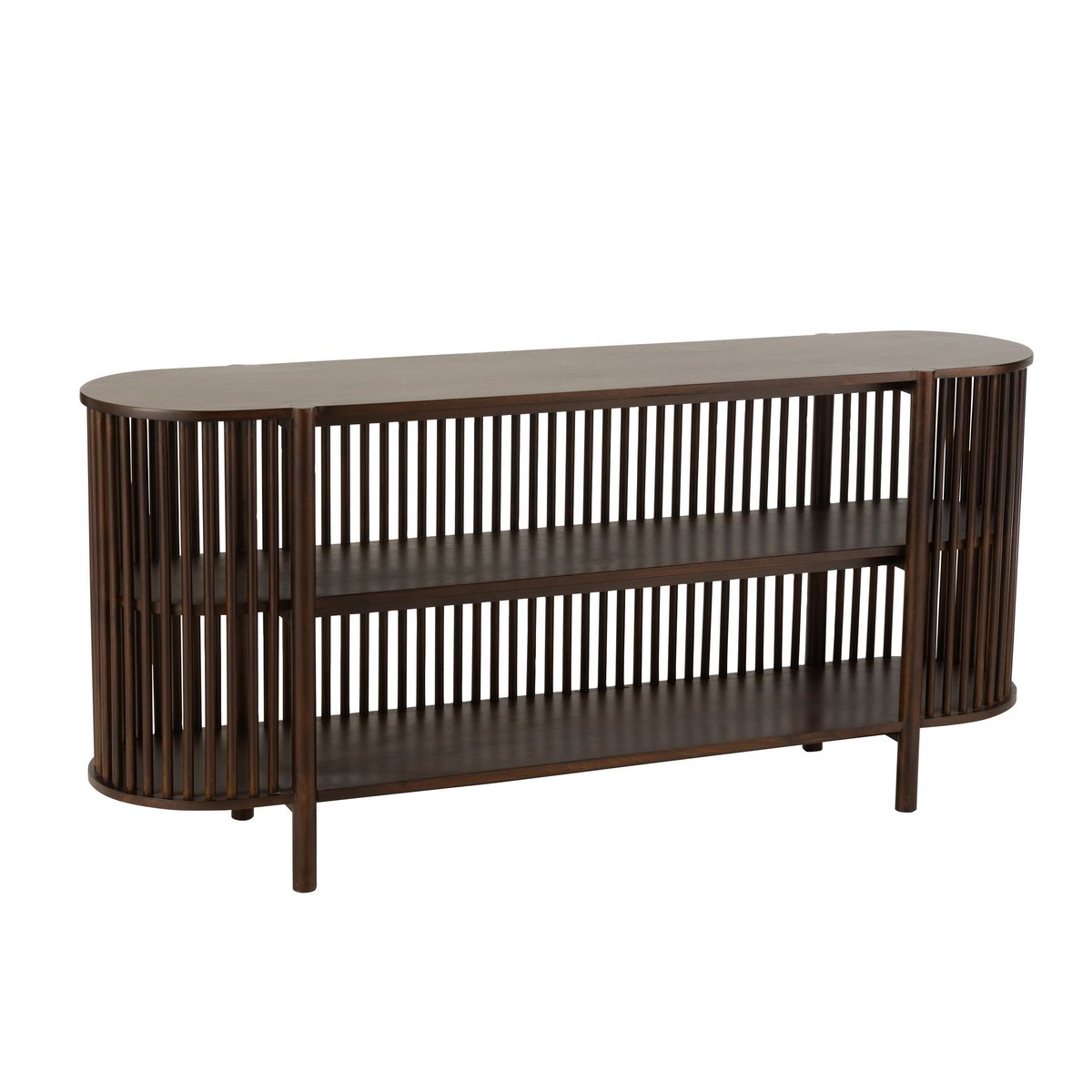 Console J-Line 2 planches Conie en manguier marron foncé