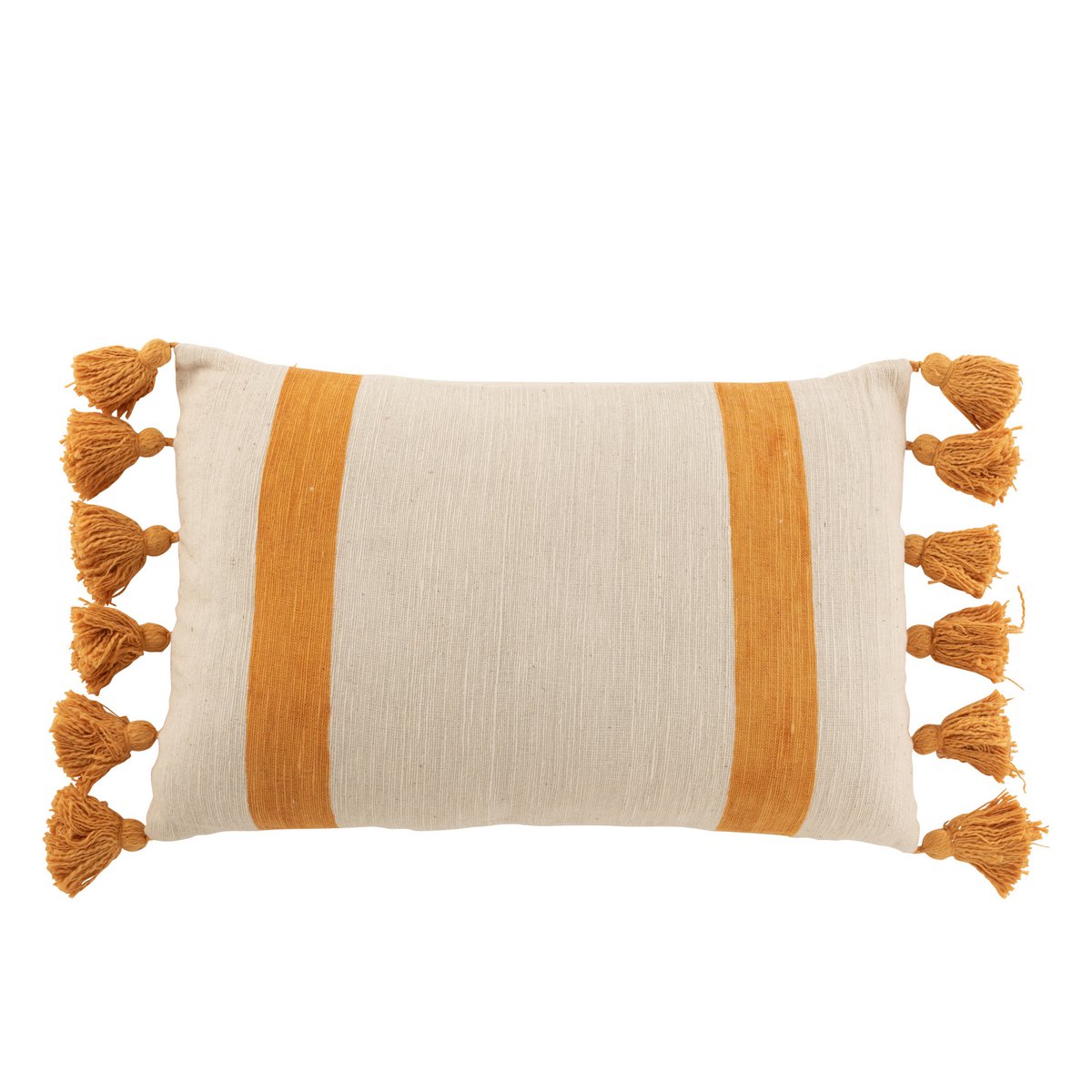 Coussin J-Line Beach Grooves Rectangle - coton - ocre