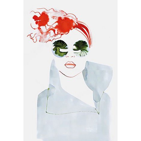 Cheveux roux - Art Textile tendu sur un châssis, non encadré