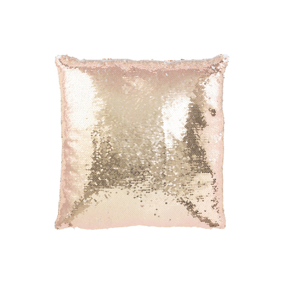 J-Line Coussin Réversible Paillette Champagne/Blanc