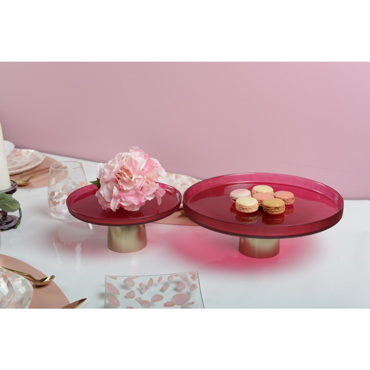 PLATEAU FRAMBOISE SUR PIED DORE 21CM