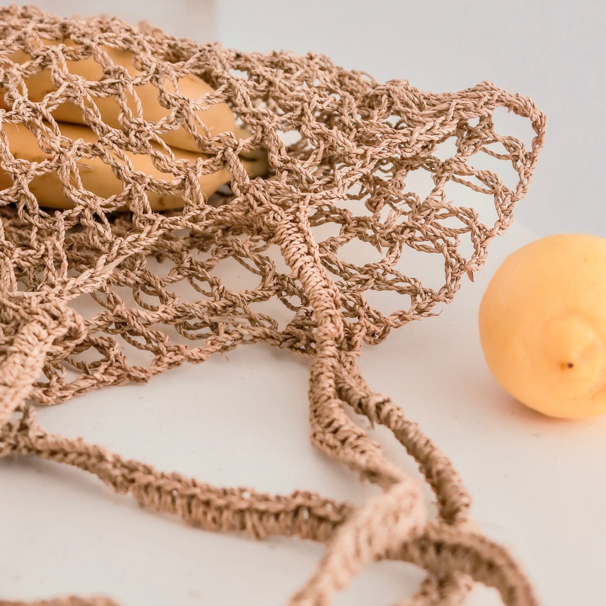 Sac à cordes en raphia | Sac d'épicerie réutilisable tissé à la main CANANG