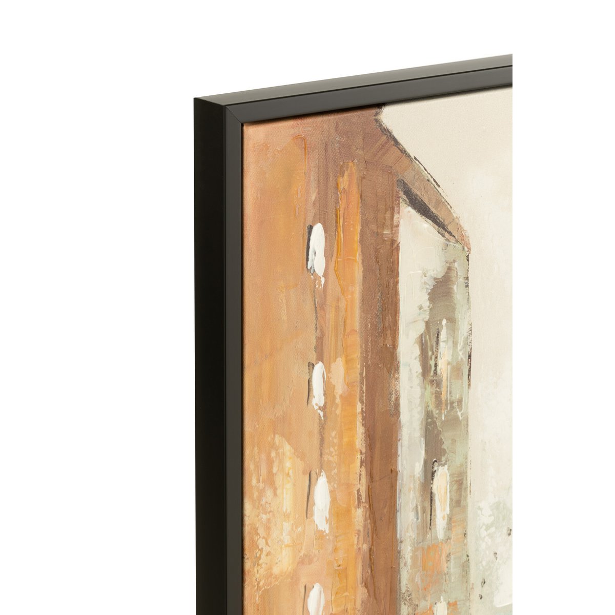 J-Line Décoration Murale Marche Polyester/Bois Noir/Beige