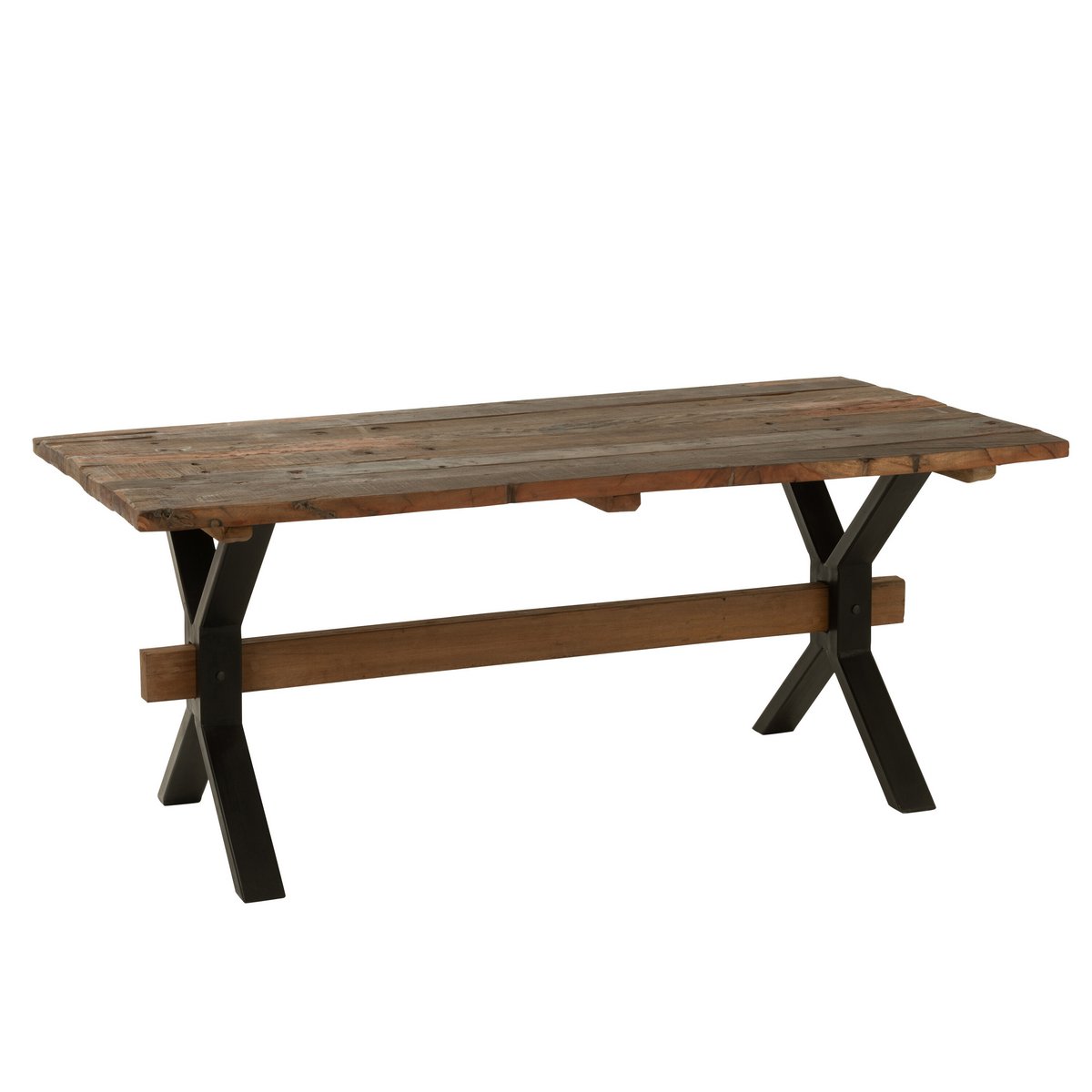 J-Line Table à Manger Bois Vieilli Marron