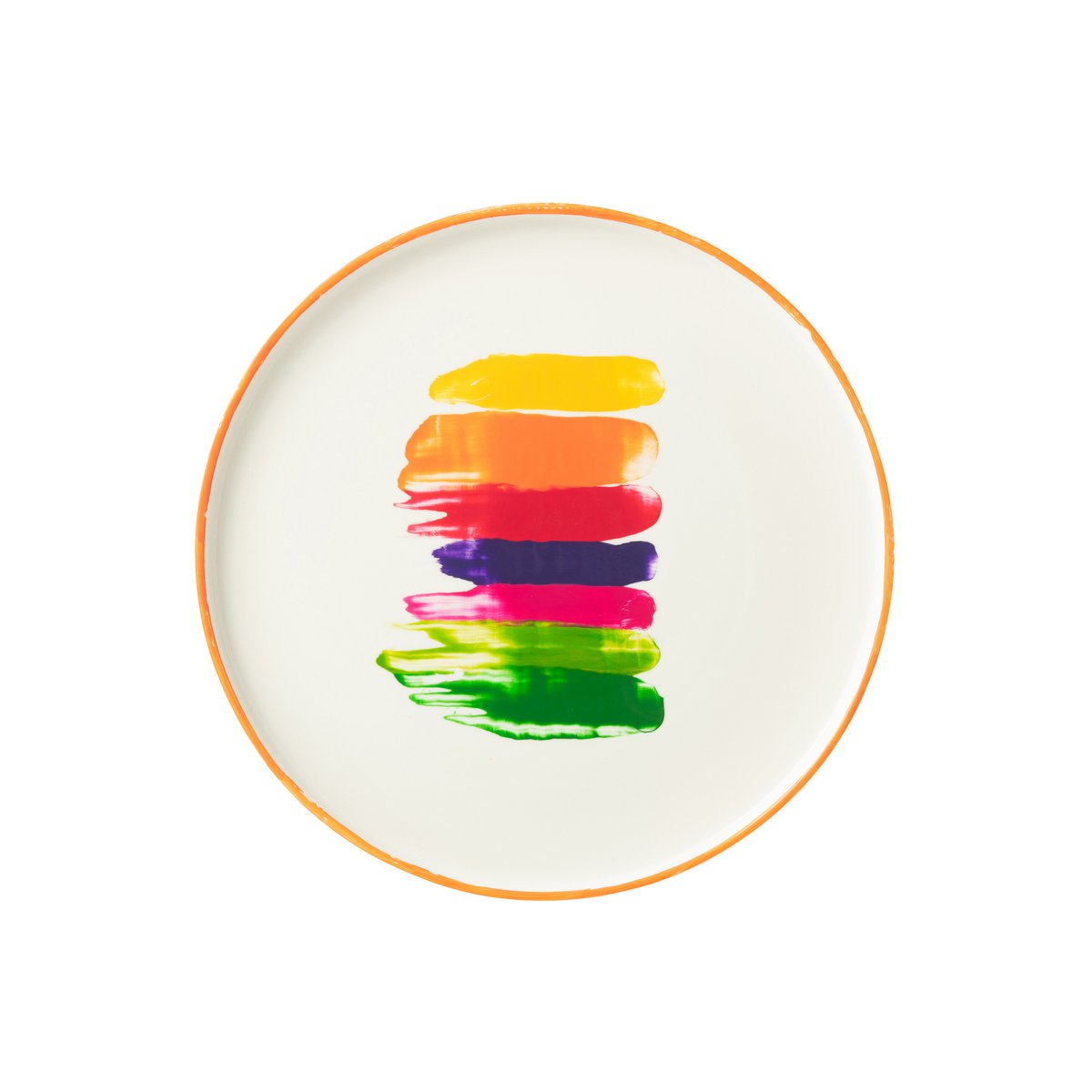 Assiette J-Line Stripe - porcelaine - mélange