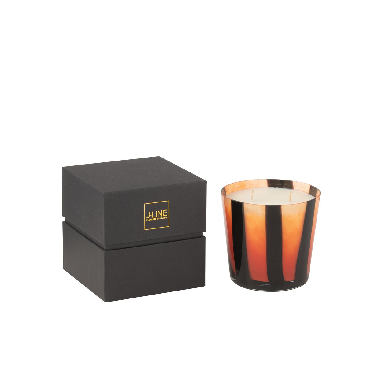 Bougie parfumée J-Line Noa stripes - orange - petite - 50U