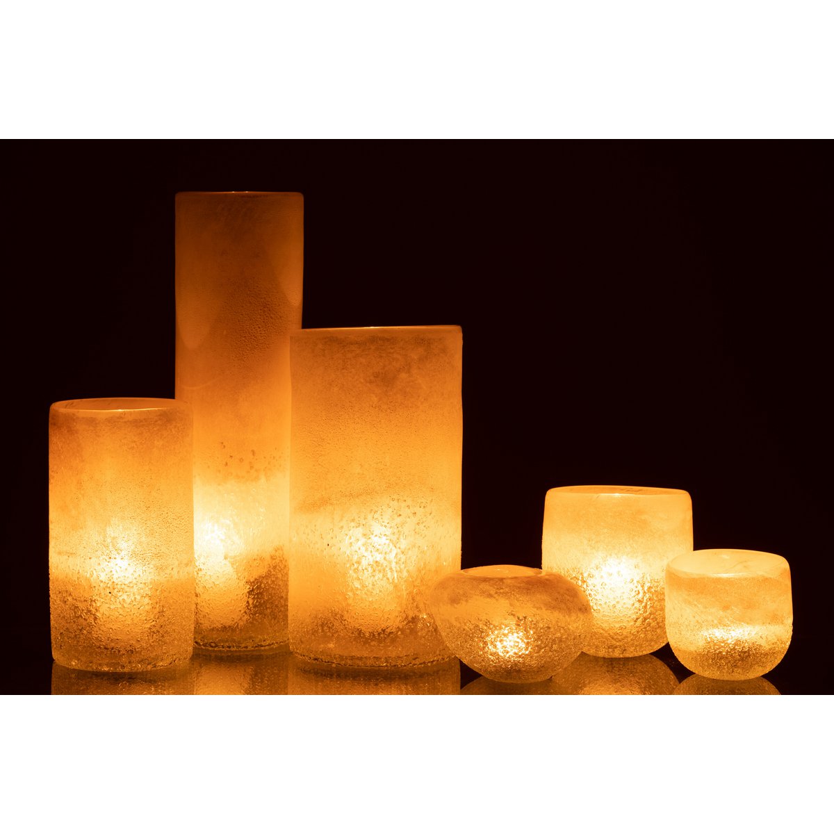 Vase J-Line Cylindre - verre - beige - grand