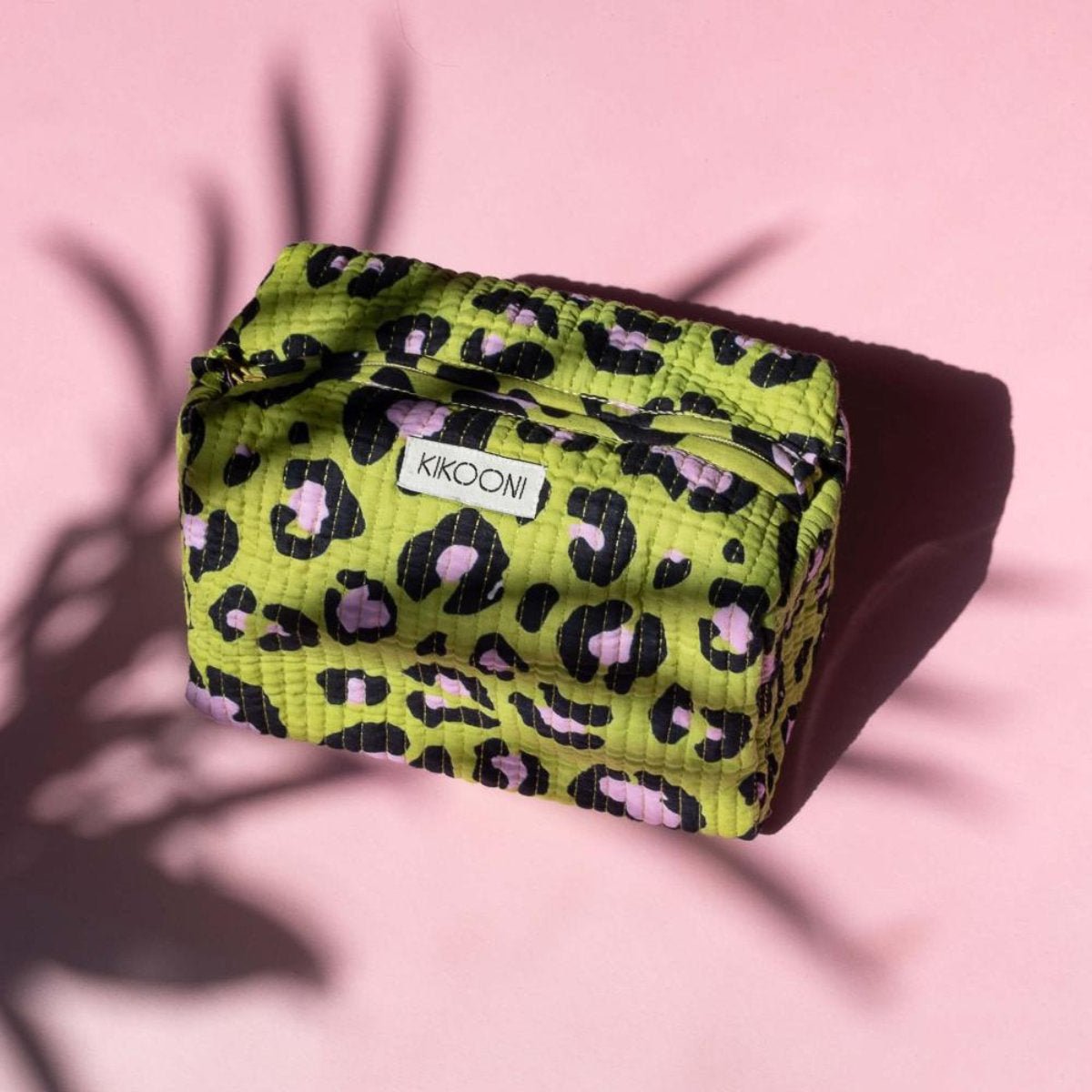 petite trousse cosmétique faite main "oh leo vert cosmique"