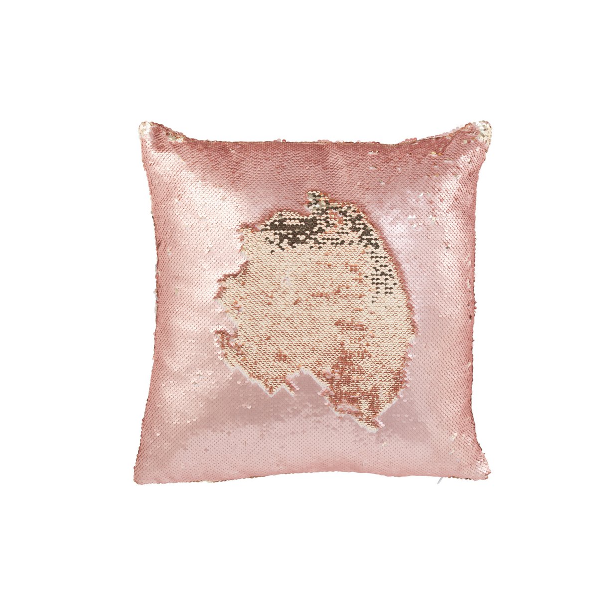 Coussin Réversible J-Line Paillette Rose/Champagne