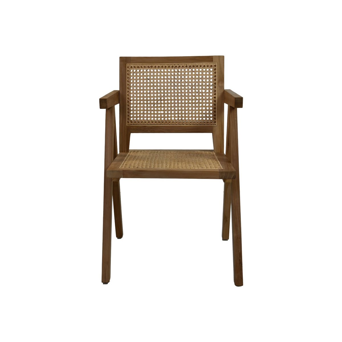 Chaise de salle à manger - 56x52x83 - Naturel - Teck/Rotan