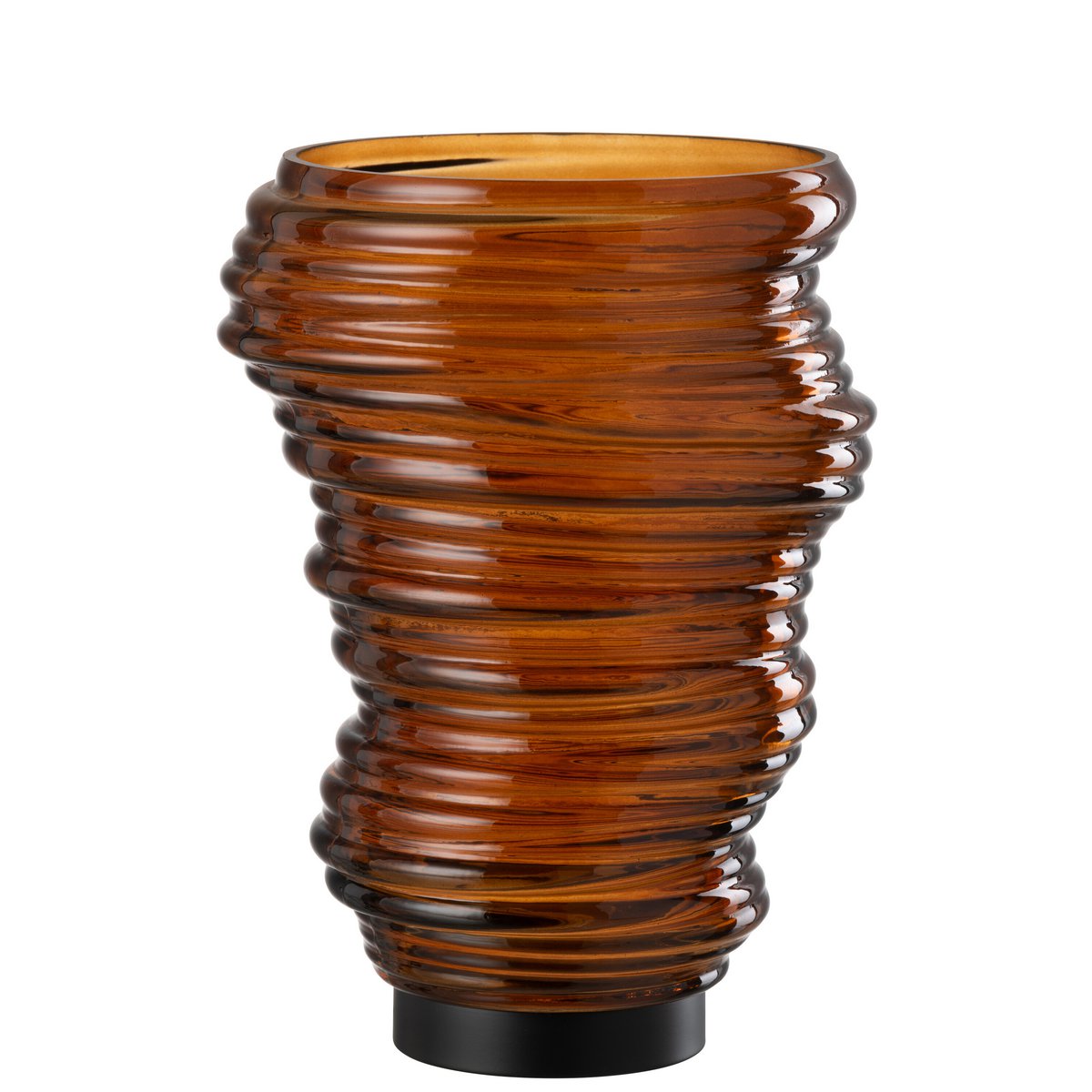 J-Line Vase Tornado Verre Marron Grand