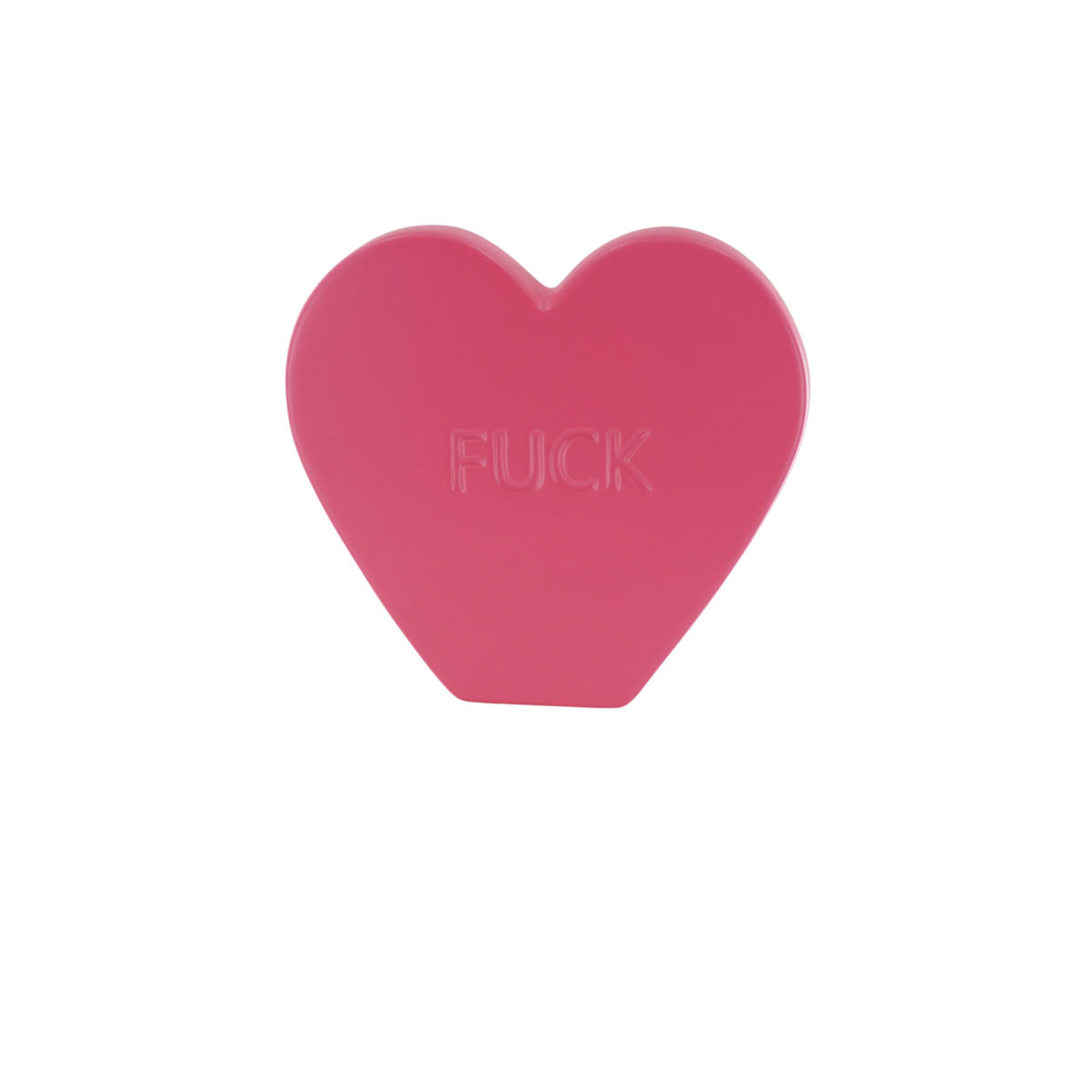 Ornement- Candy Heart 'FUCK'- Rose Fluo- 20x4x18,5cm
