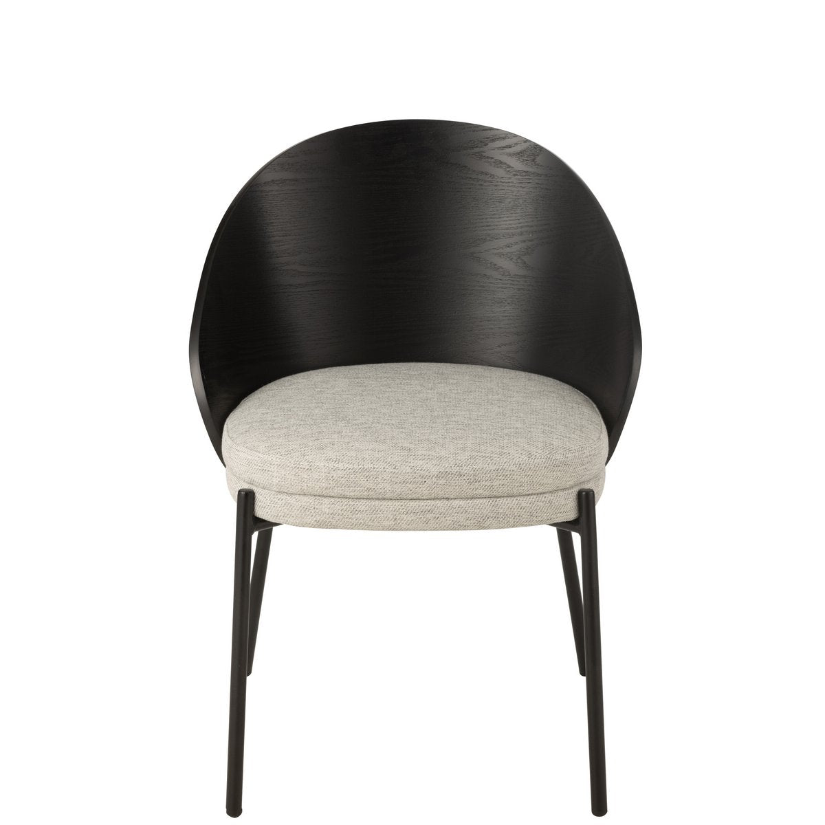 J-Line Chaise Lone Contreplaqué/Métal Noir/Gris