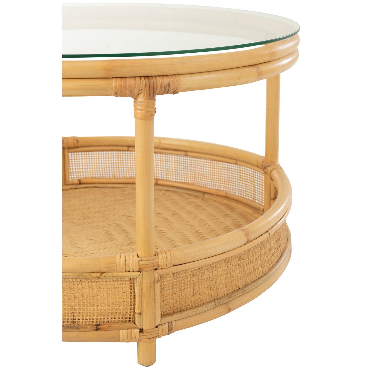 Table basse J-Line Jovelyne - rotin/verre - naturel