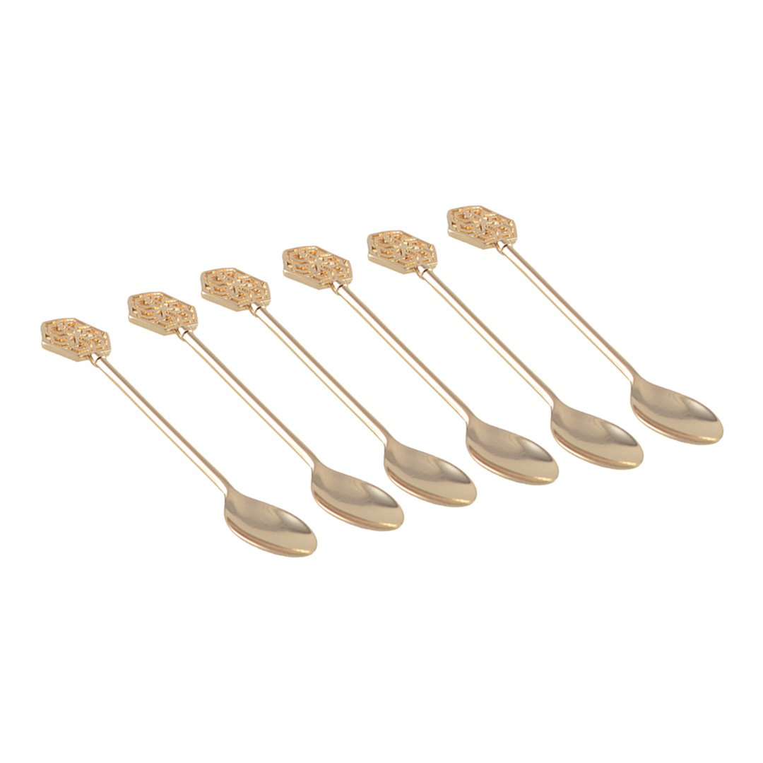 CUILLERES A CAFE DOREES ARABESQUES - LOT DE 6