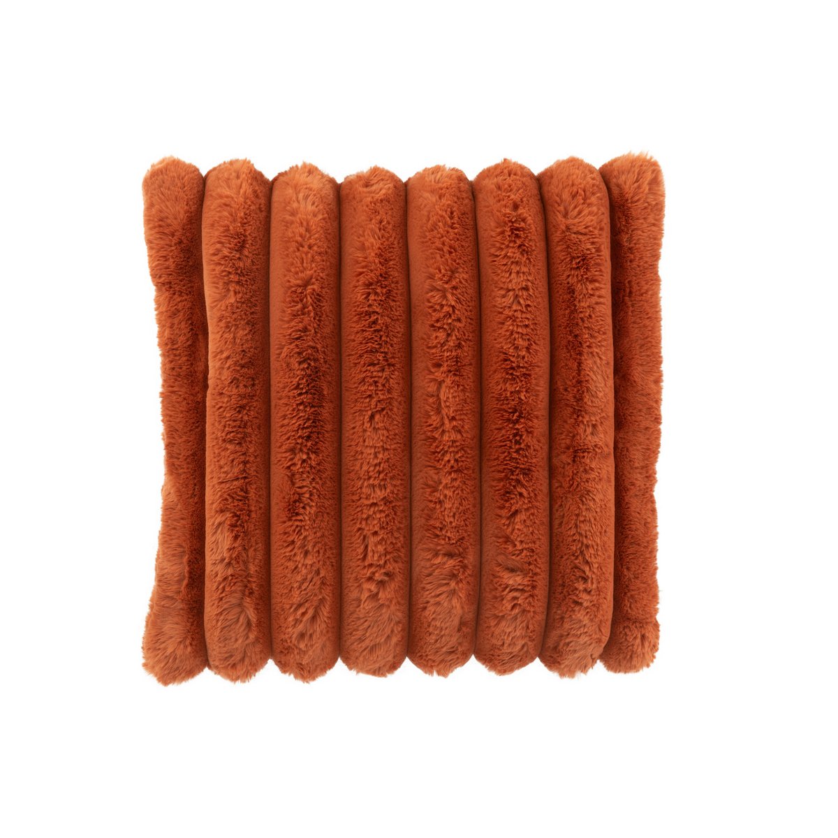 Coussin J-Line Large Velours côtelé - polyester - rouille