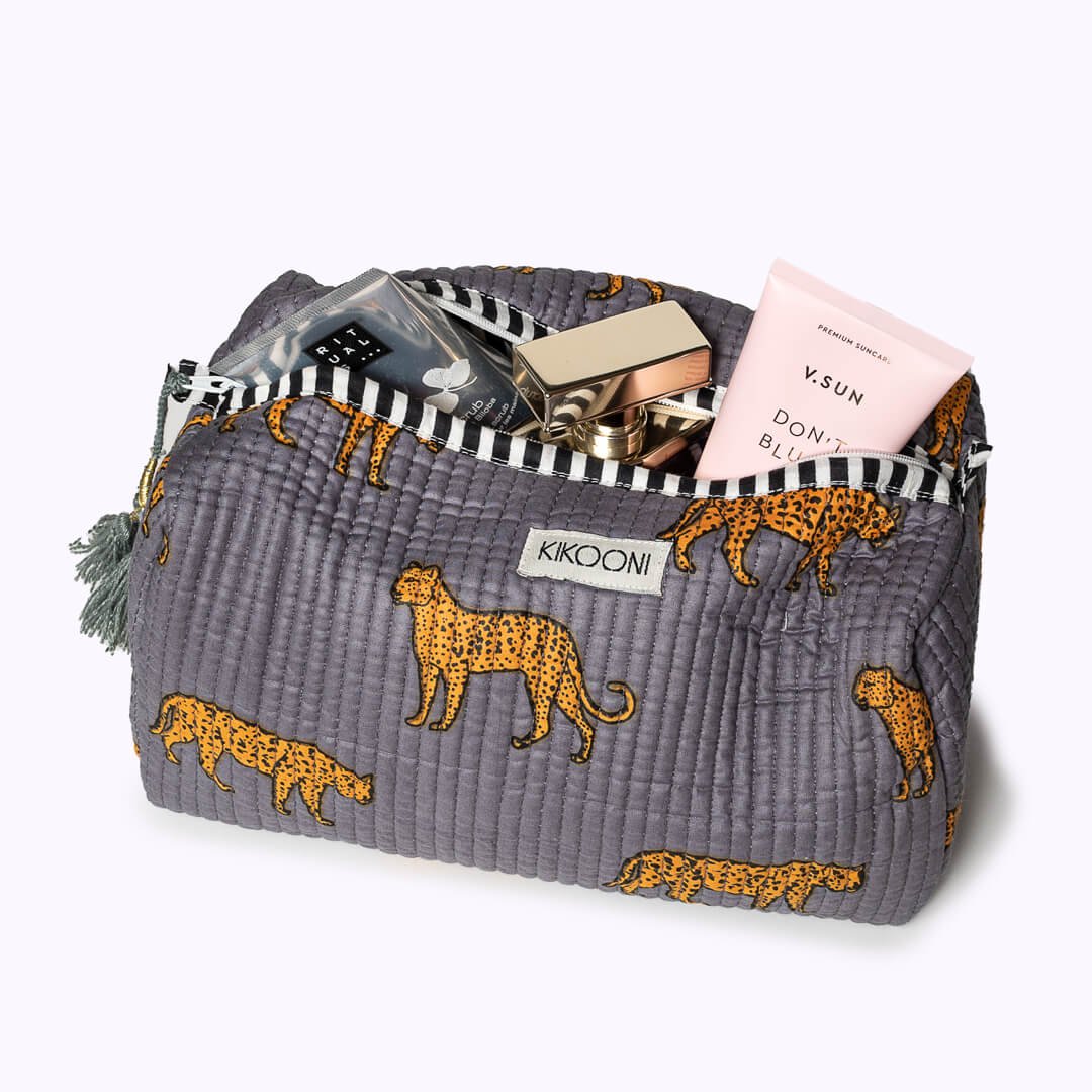 Sac cosmétique "Leopard gris"
