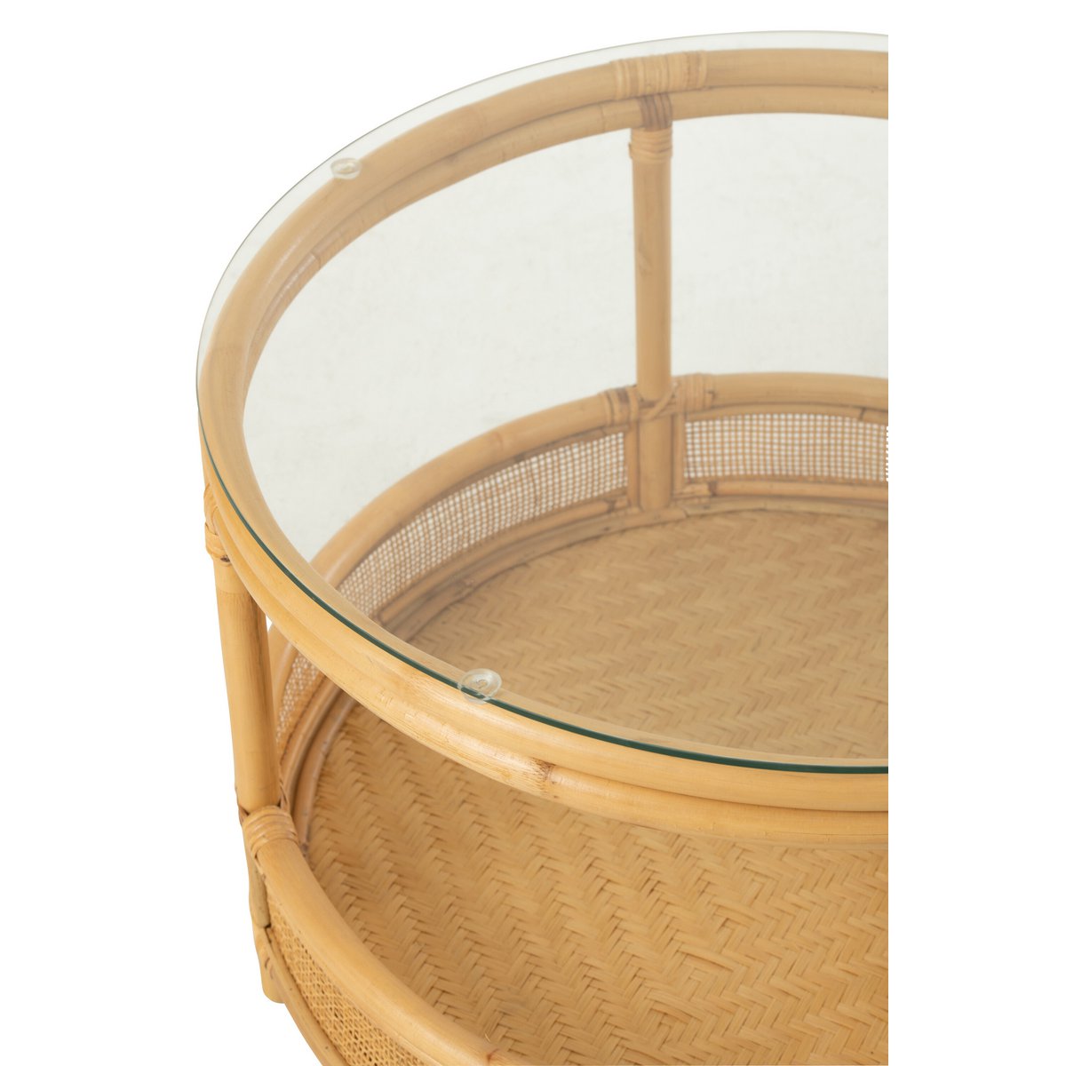 Table basse J-Line Jovelyne - rotin/verre - naturel