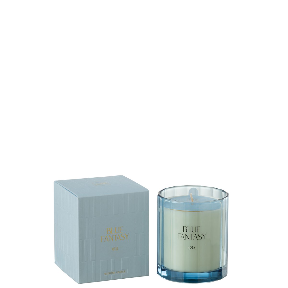 Bougie Parfumée J-Line Verre Fantaisie Bleu - 30 Heures