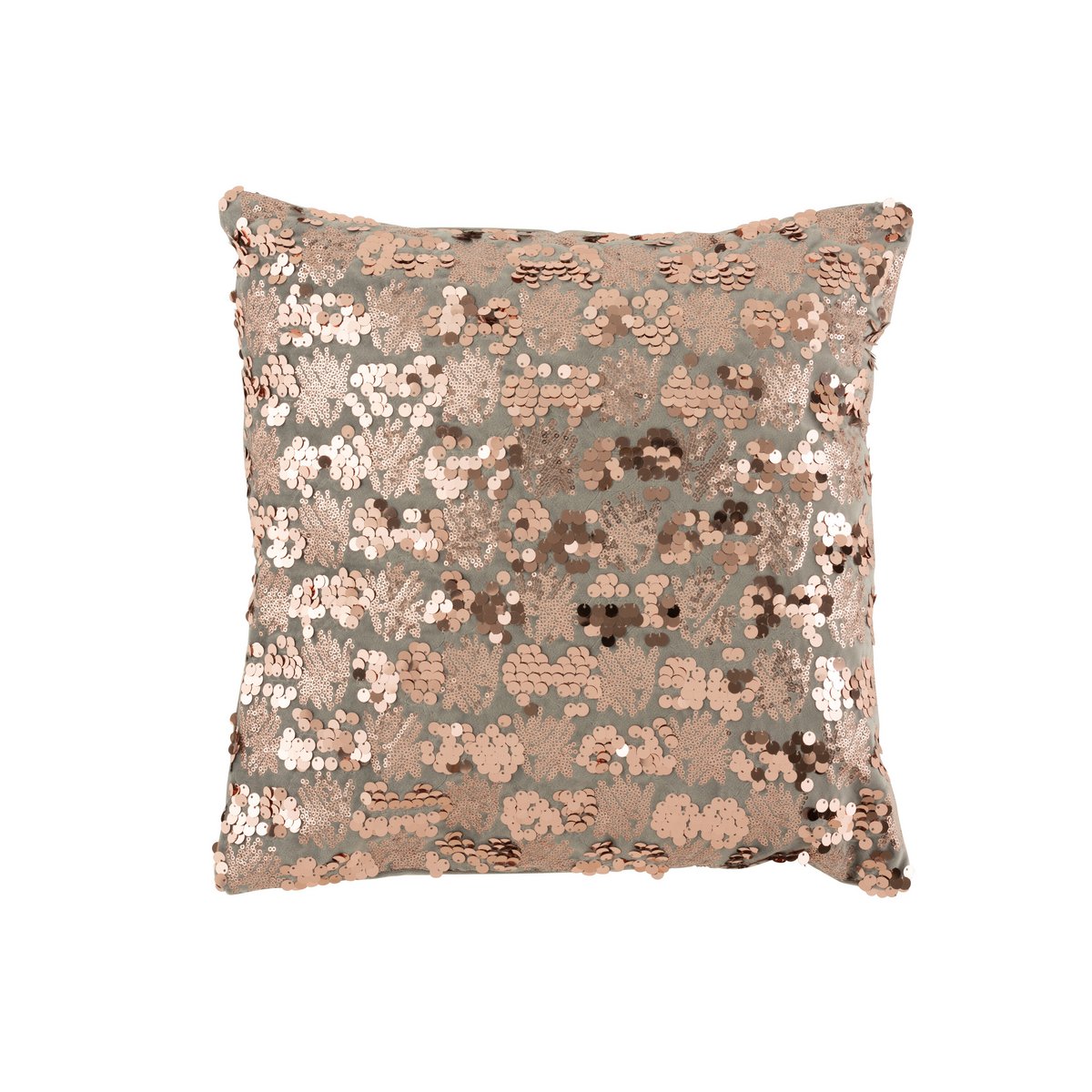 Coussin J-Line Paillet - velours - gris/rose