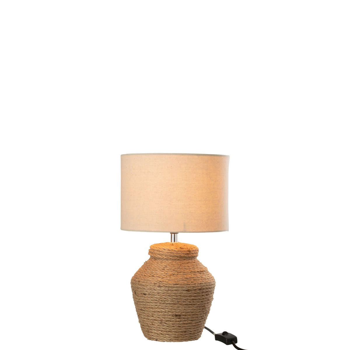 Lampe J-Line Meli + Shade - céramique/lin - marron - petite