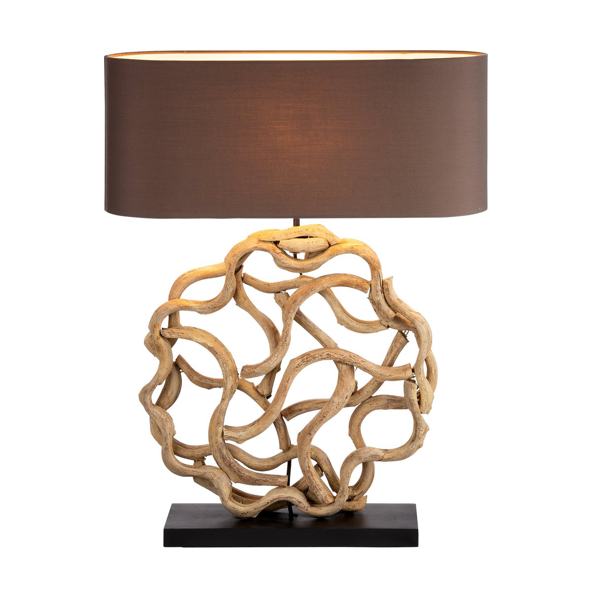 Lampe en bois "Circle of Roots" naturel/noir